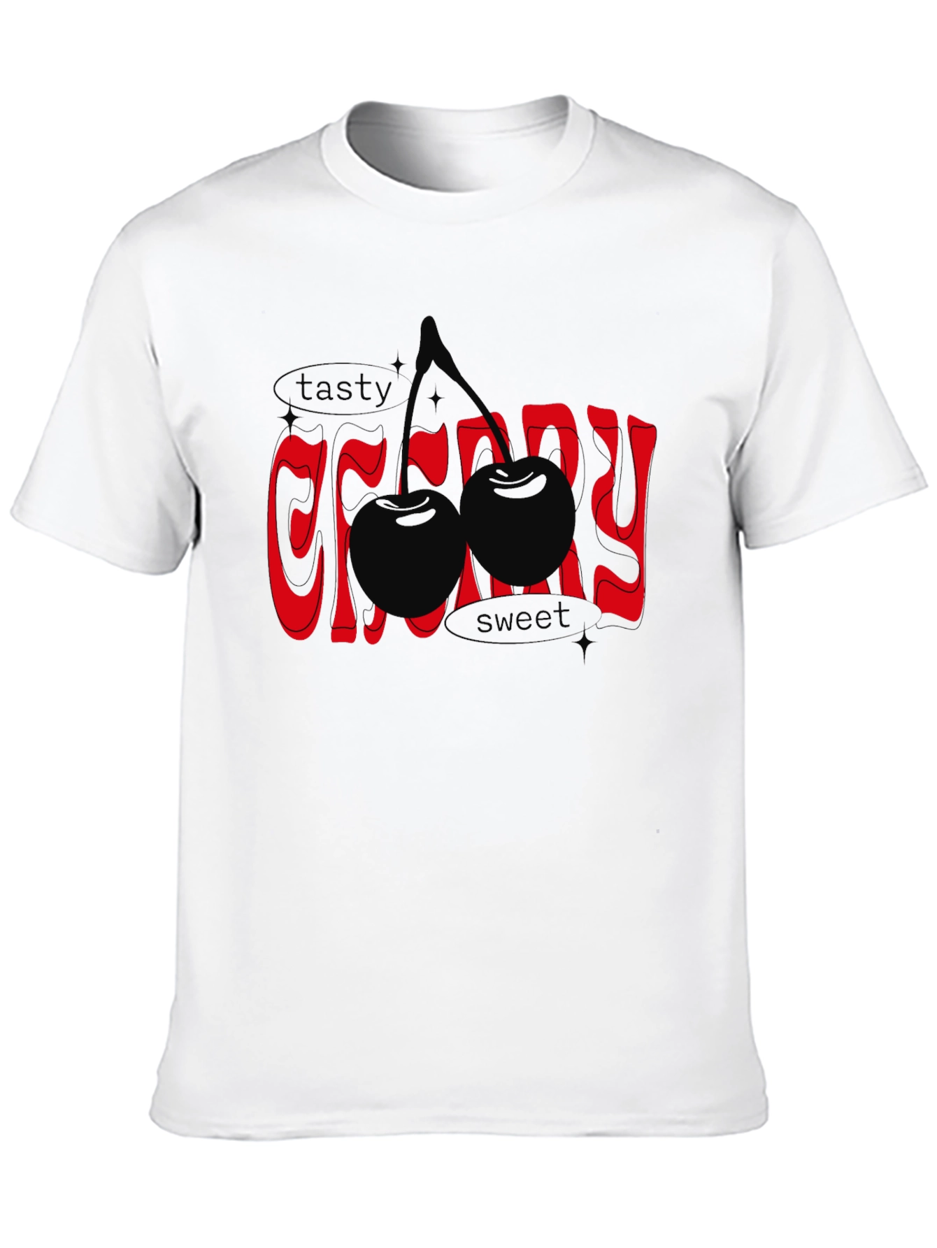 Tasty Cherry Graphic Tee - Unisex Black T-Shirt