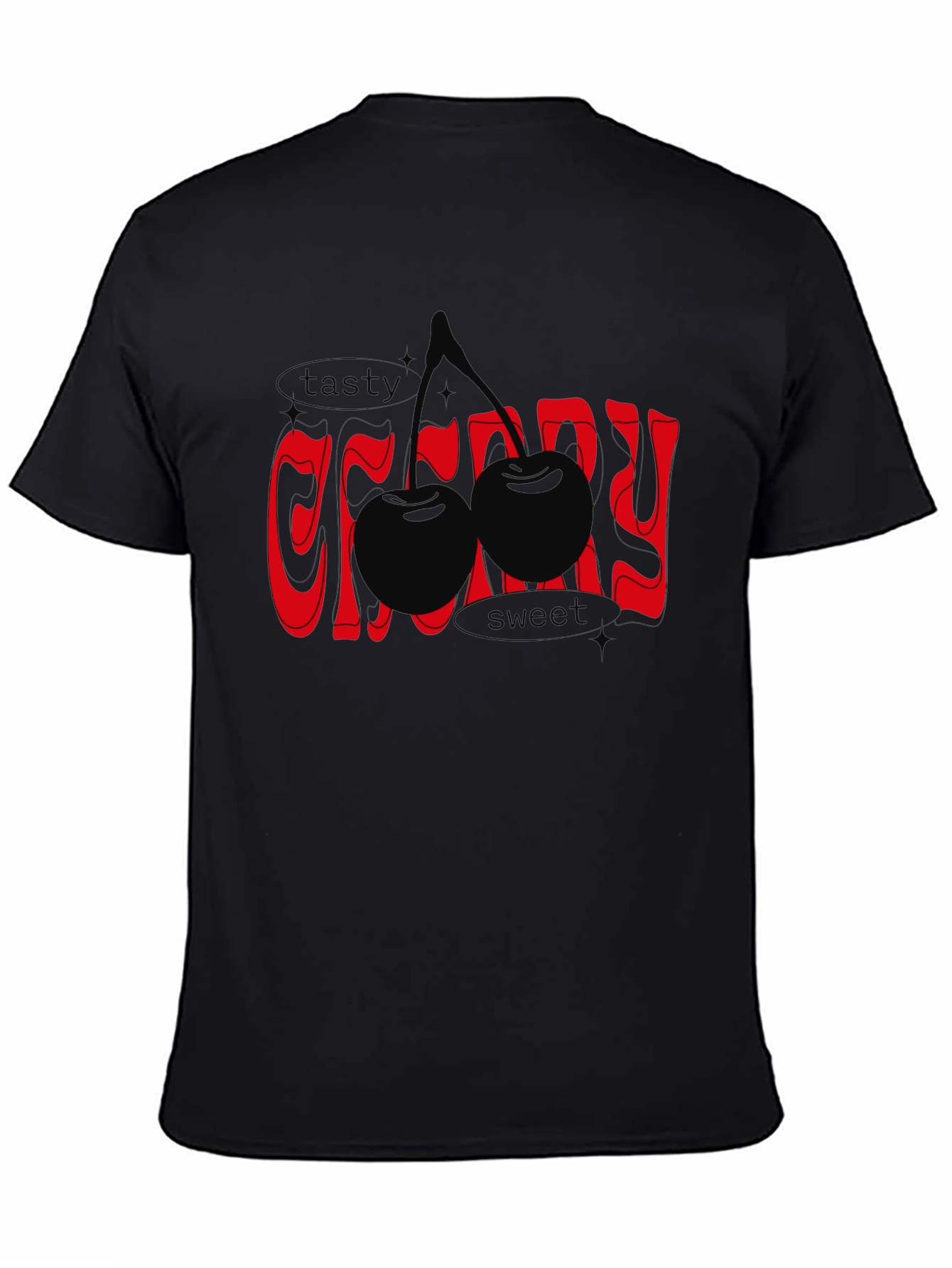 Tasty Cherry Graphic Tee - Unisex Black T-Shirt