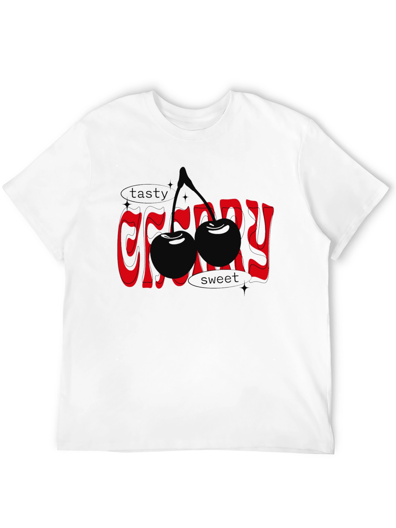 Tasty Cherry Graphic Tee - Unisex Black T-Shirt