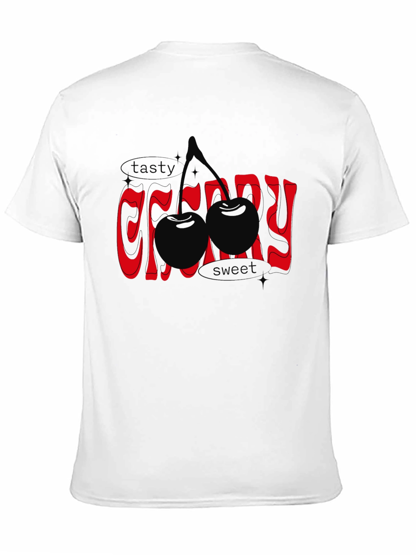 Tasty Cherry Graphic Tee - Unisex Black T-Shirt