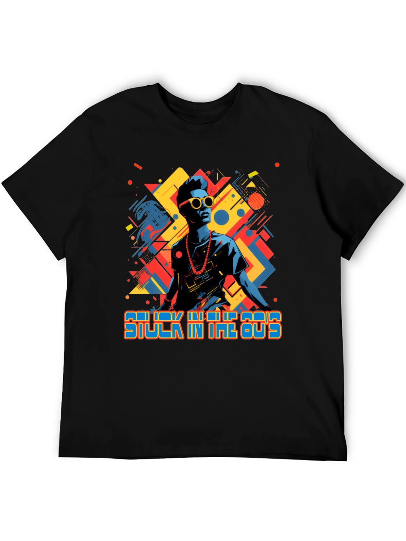 Stuck in the 80s Retro Graphic Tee - Black