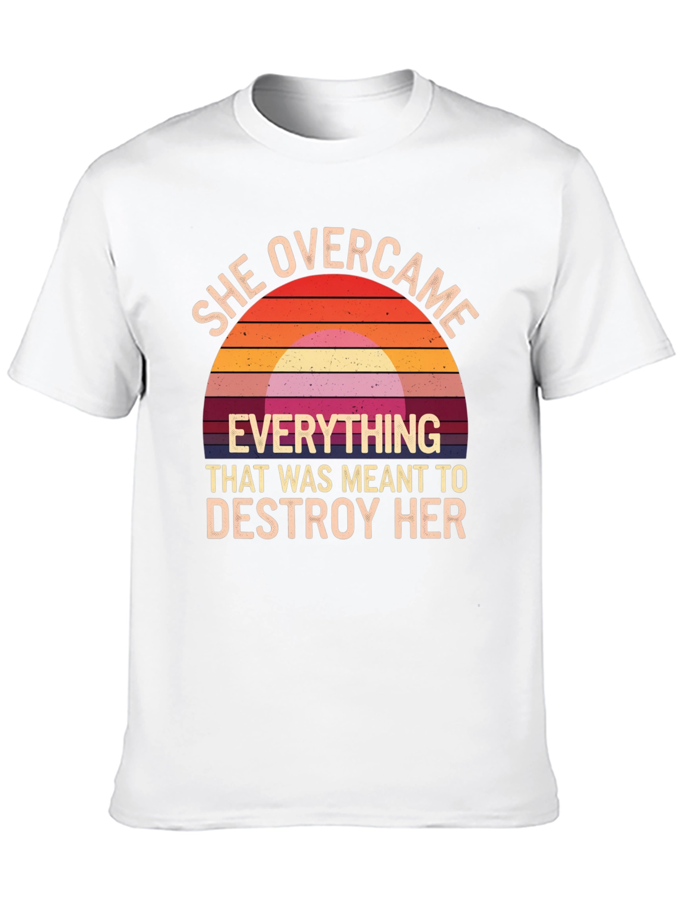 She Overcame Graphic Tee - Motivational Black T-Shirt