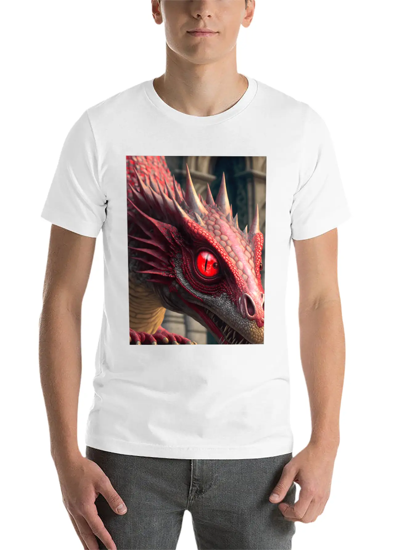 Mystical Dragon Head Unisex Casual T-Shirt – Clean Design For Daily Comfort