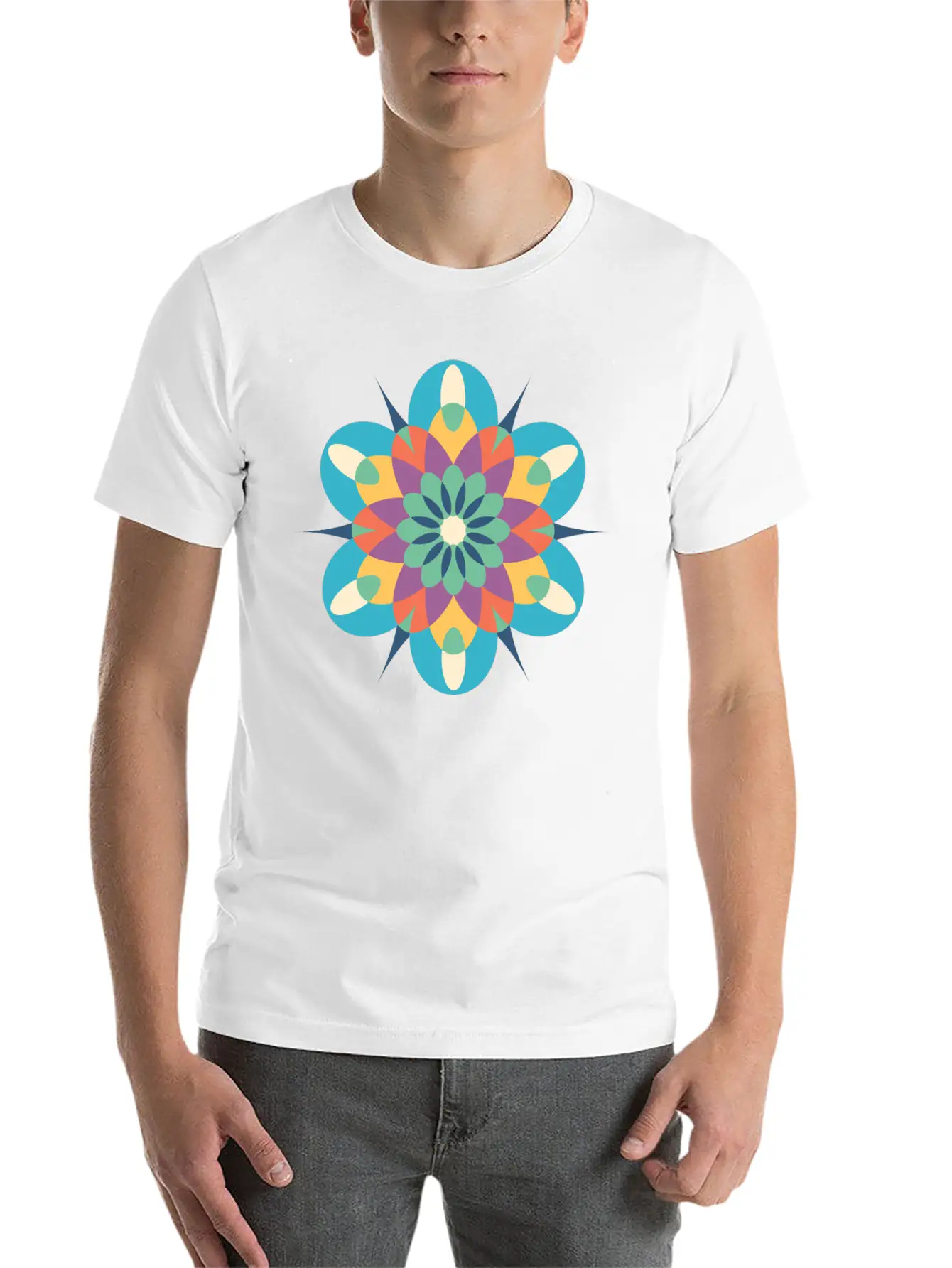Mystical Mandala Modern Fit Casual T-Shirt – Clean And Versatile Design
