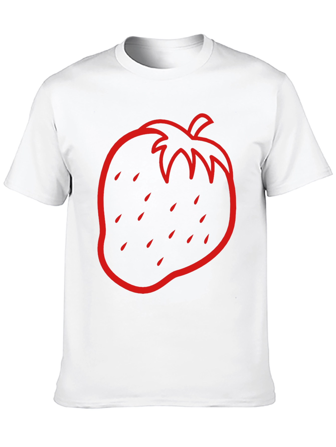 Strawberry Outline Graphic Tee - Black