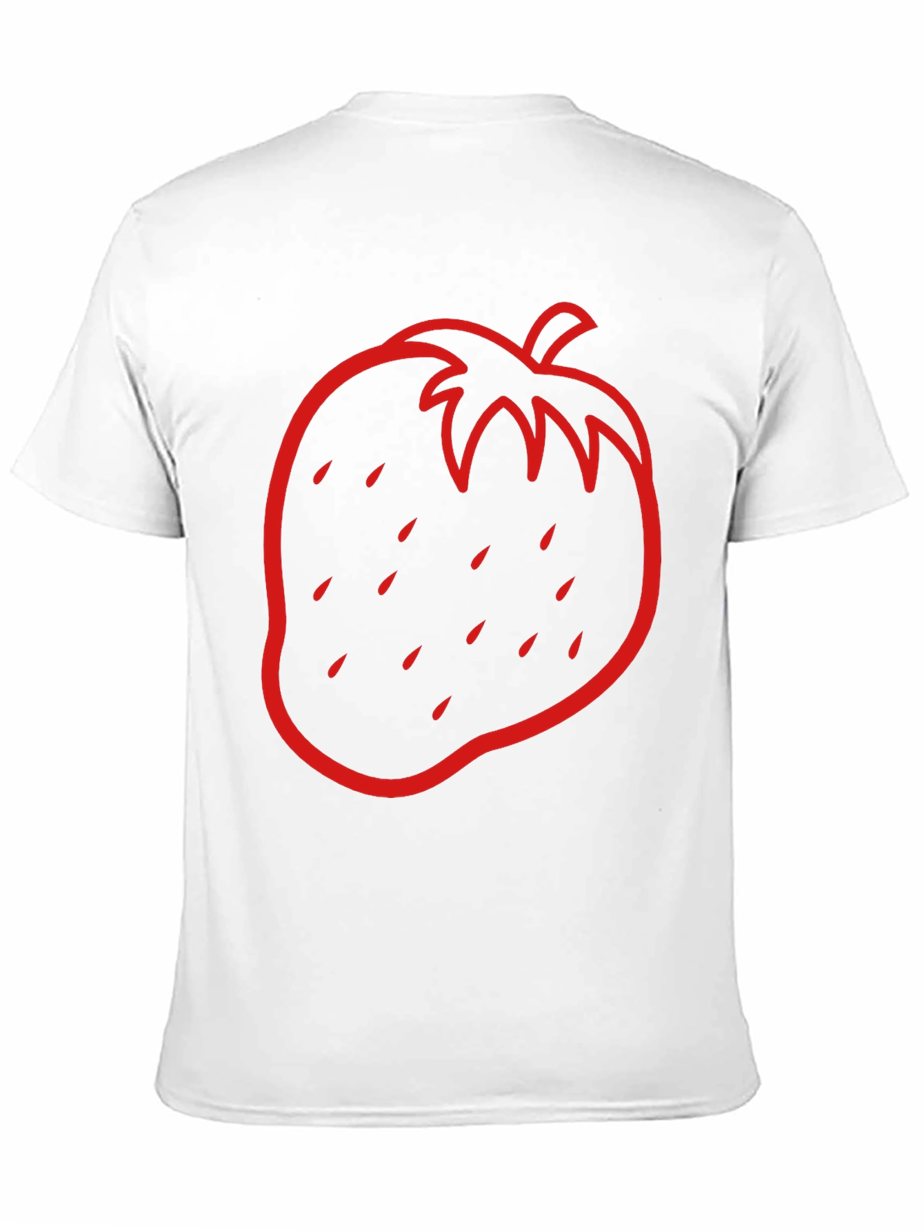 Strawberry Outline Graphic Tee - Black