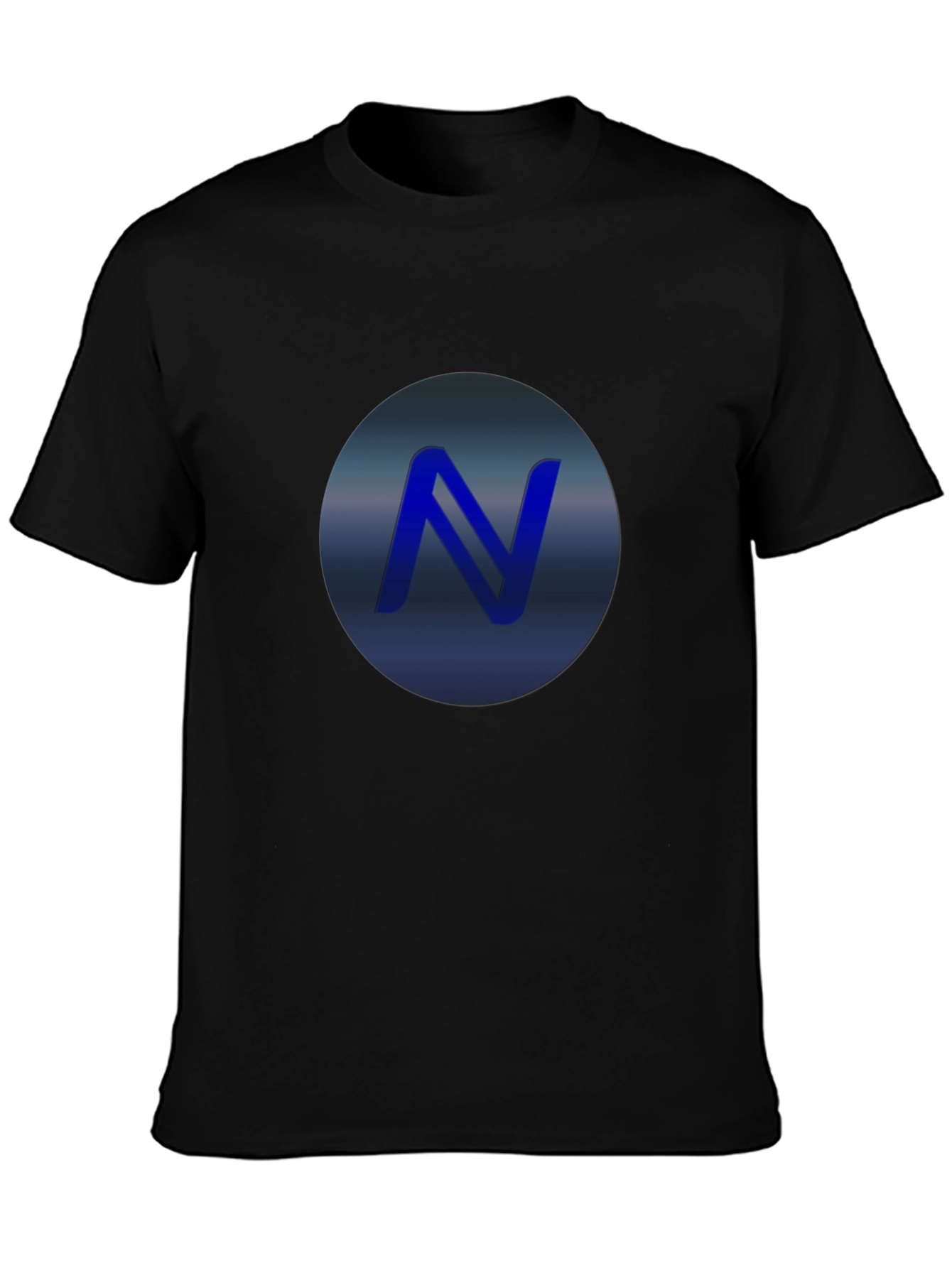 Stylish Black T-Shirt with Blue N Logo