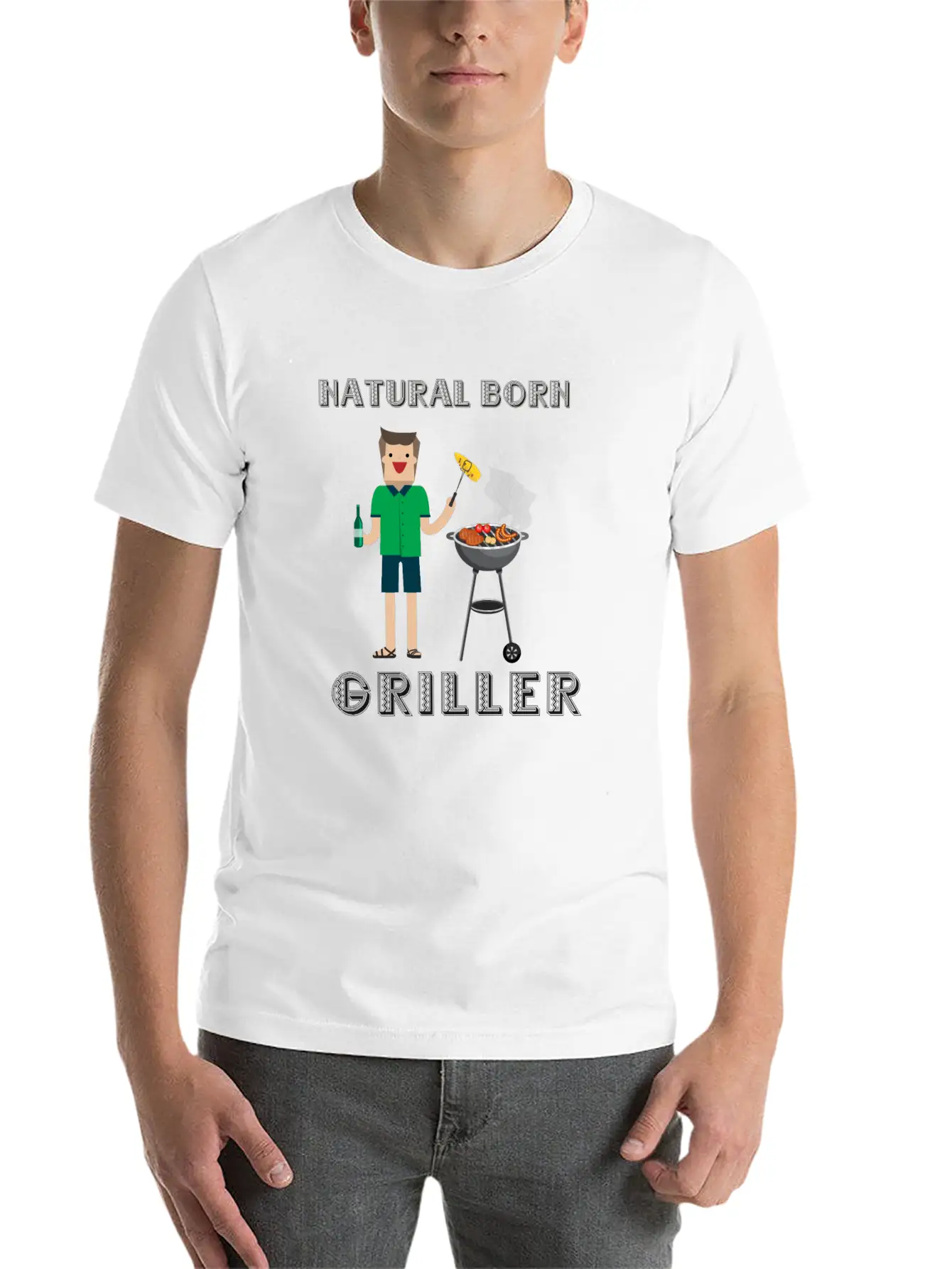 Natural Born Griller Unisex Casual T-Shirt – Clean Design For Daily Comfort