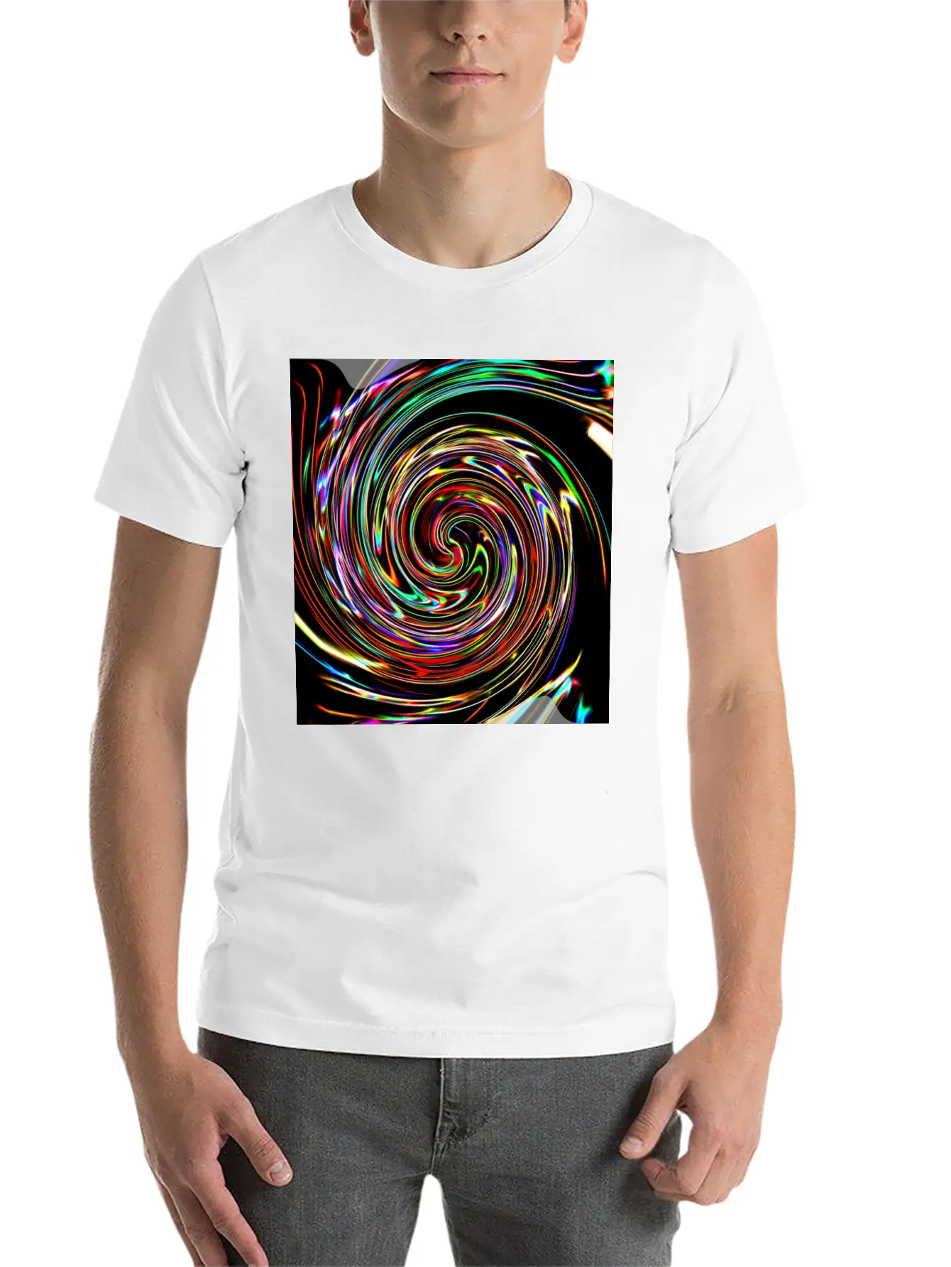 Neon Spirals, Neon Spiralen Basic Graphic T-Shirt – Daily Comfort In Soft Cotton