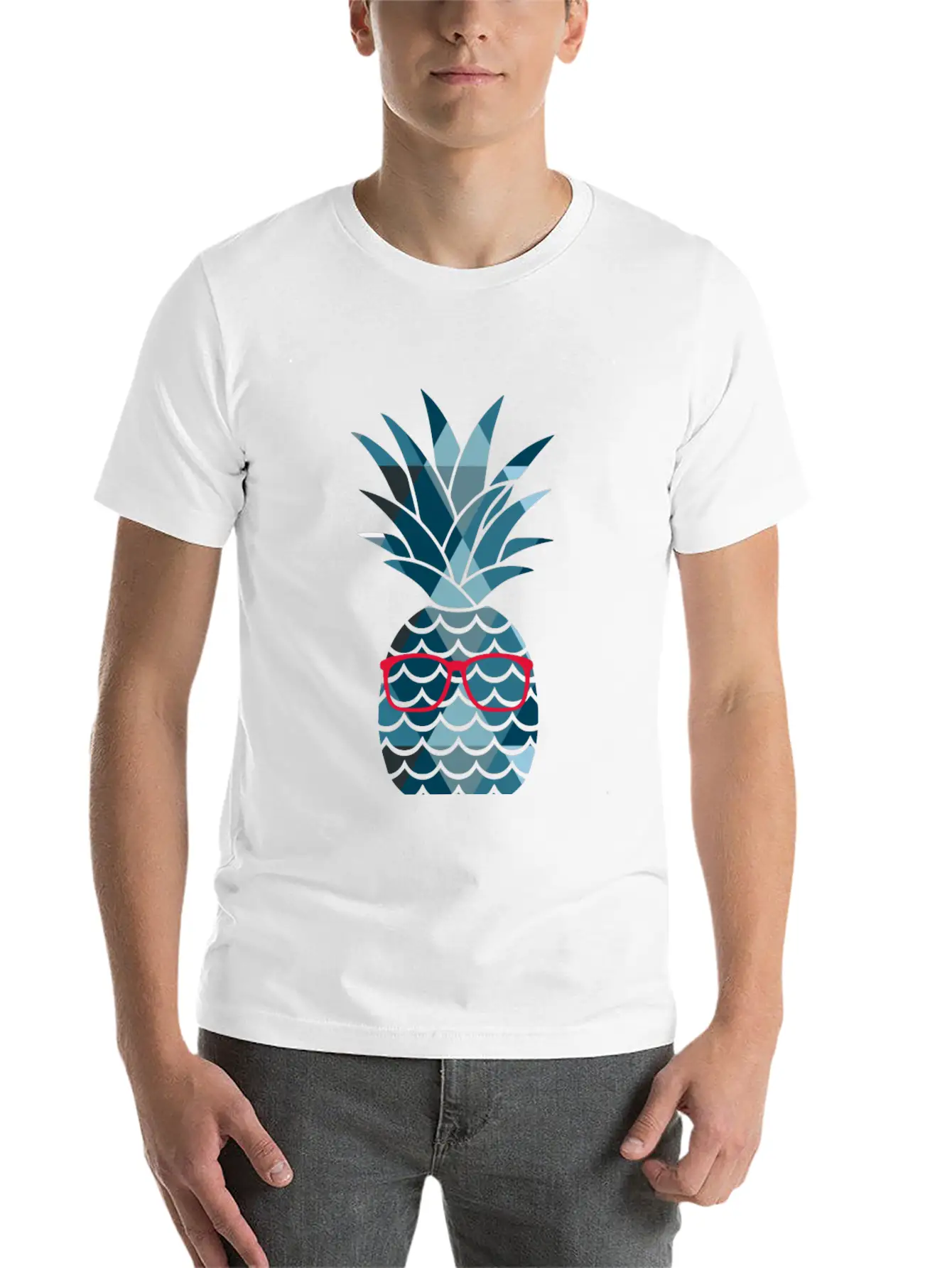 Nerd Pineapple Lightweight Cotton T-Shirt – Daily Comfort Graphic Shirt