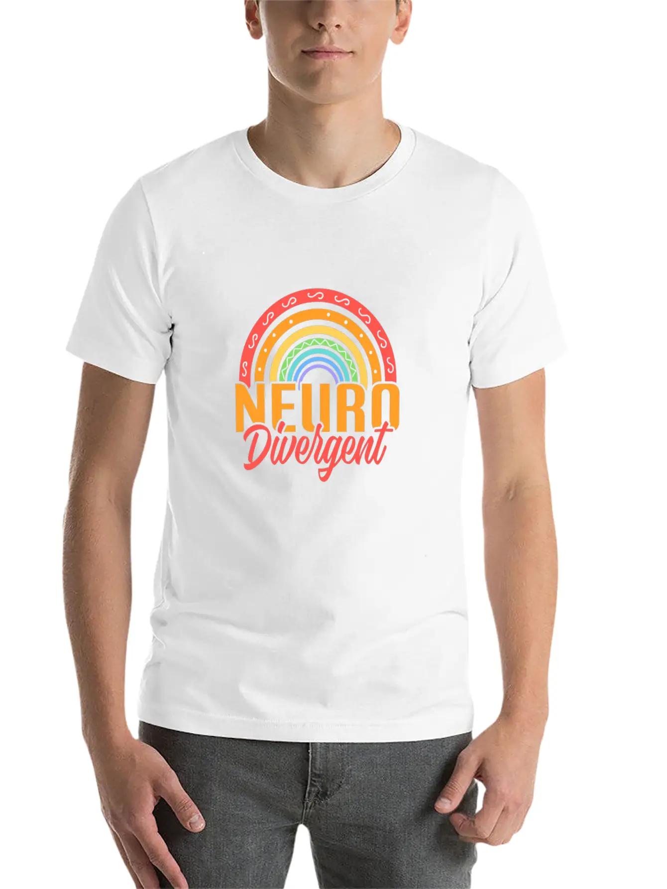 Neurodivergent Rainbow Unisex Casual T-Shirt – Clean Design For Daily Comfort