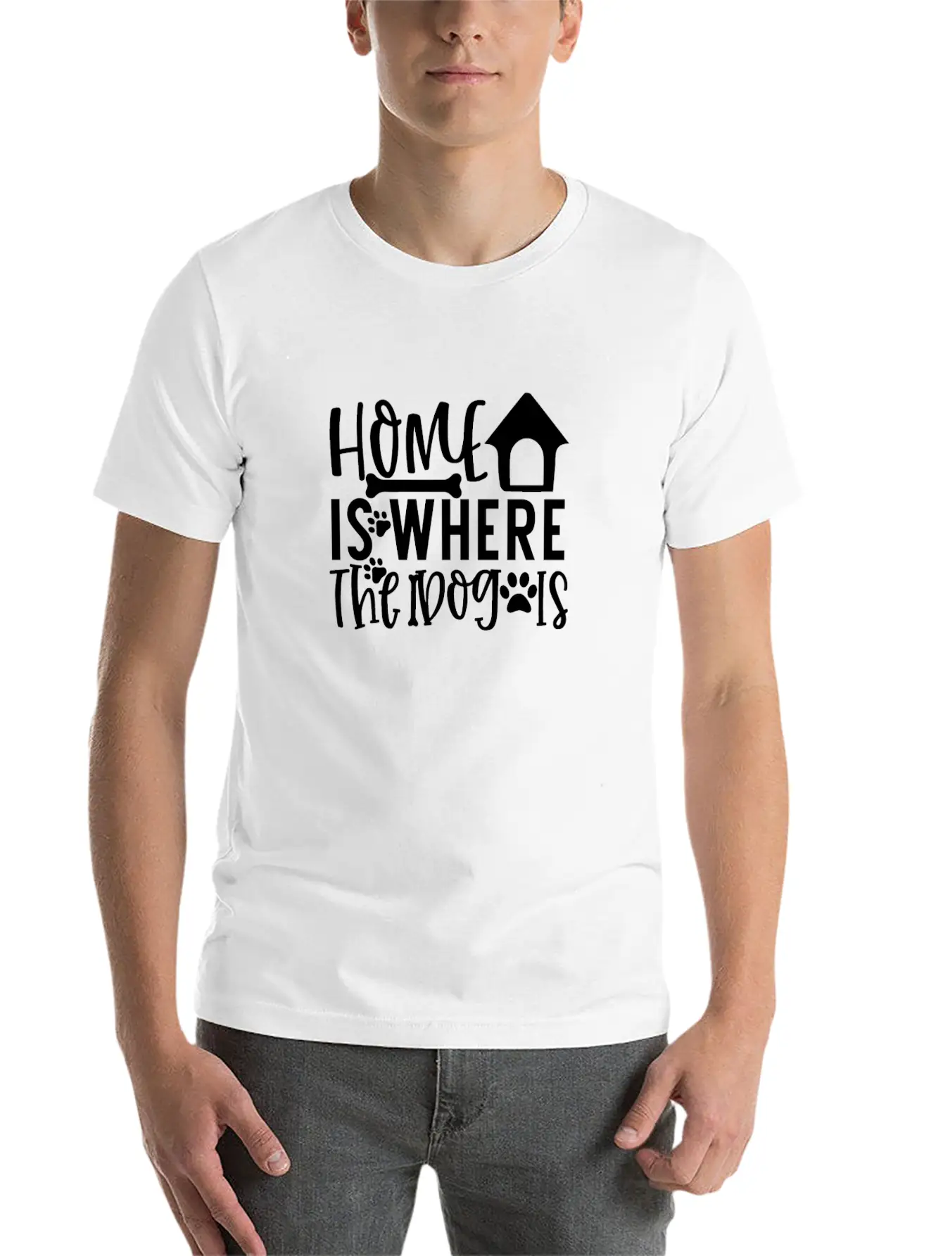 New Dog Home Is Where The Dog Is Essential Cotton Tee For Daily Outfits – Unisex Style