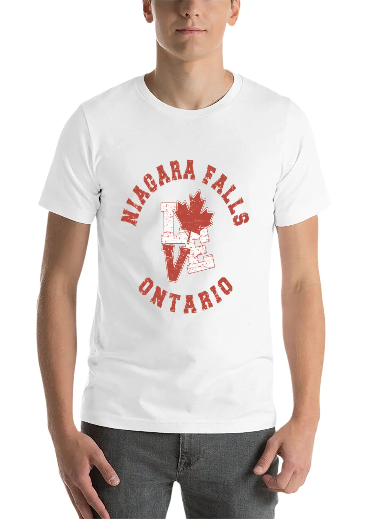 Niagara Falls Ontario Love Canadian Flag Essential Cotton Tee For Daily Outfits – Unisex Style