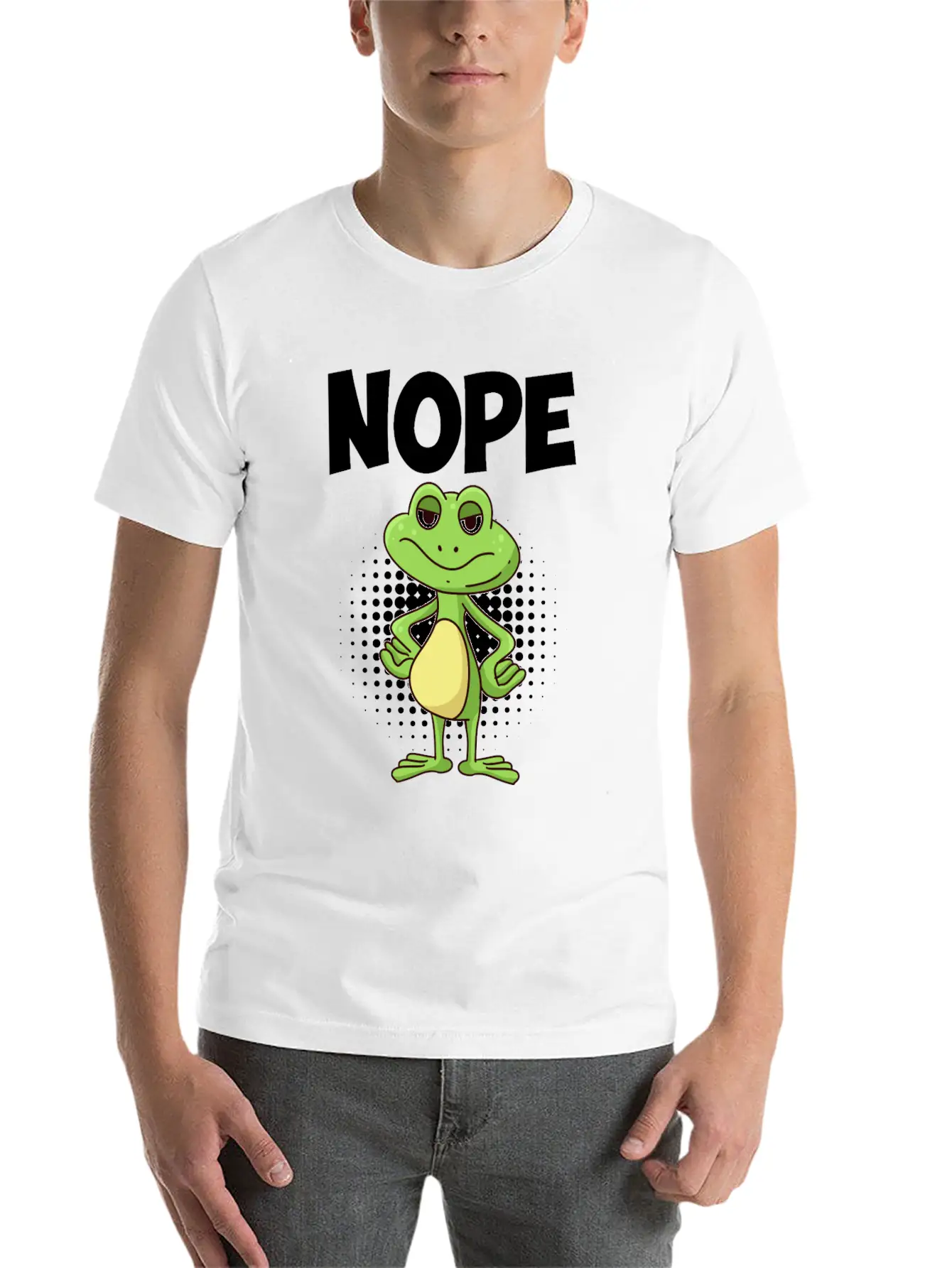Nope! Humor Frog Sarcasm Simply No Basic Graphic T-Shirt – Daily Comfort In Soft Cotton