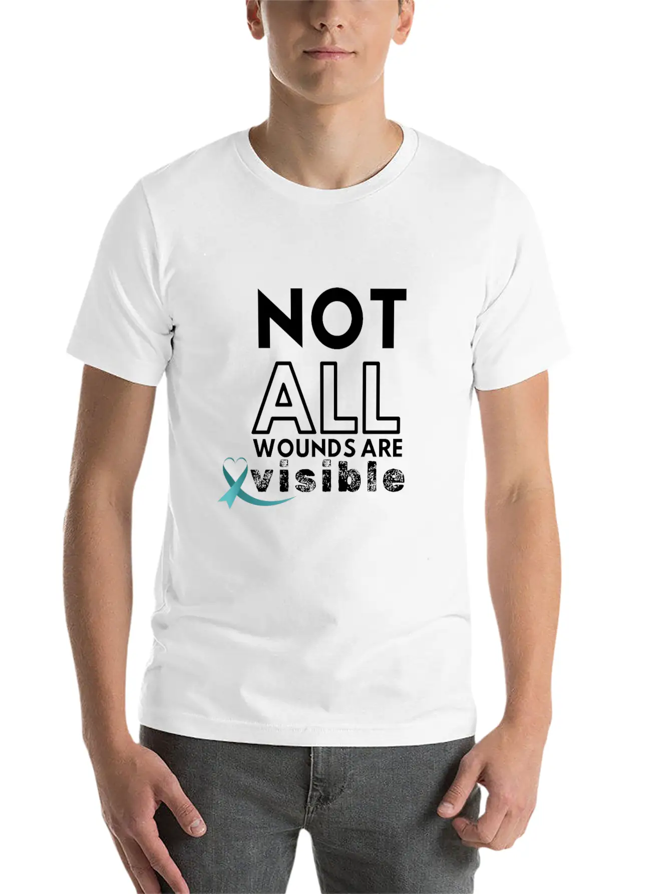 Not All Wounds PTSD Awareness Month June Warrior Modern Fit Casual T-Shirt ��� Clean And Versatile Design