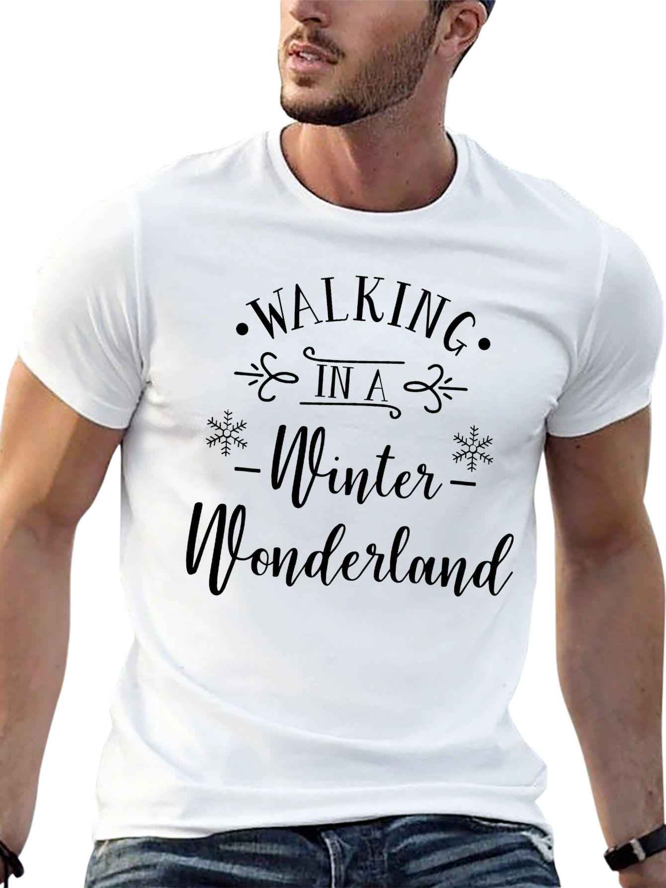 Walking in a Winter Wonderland Black T-Shirt