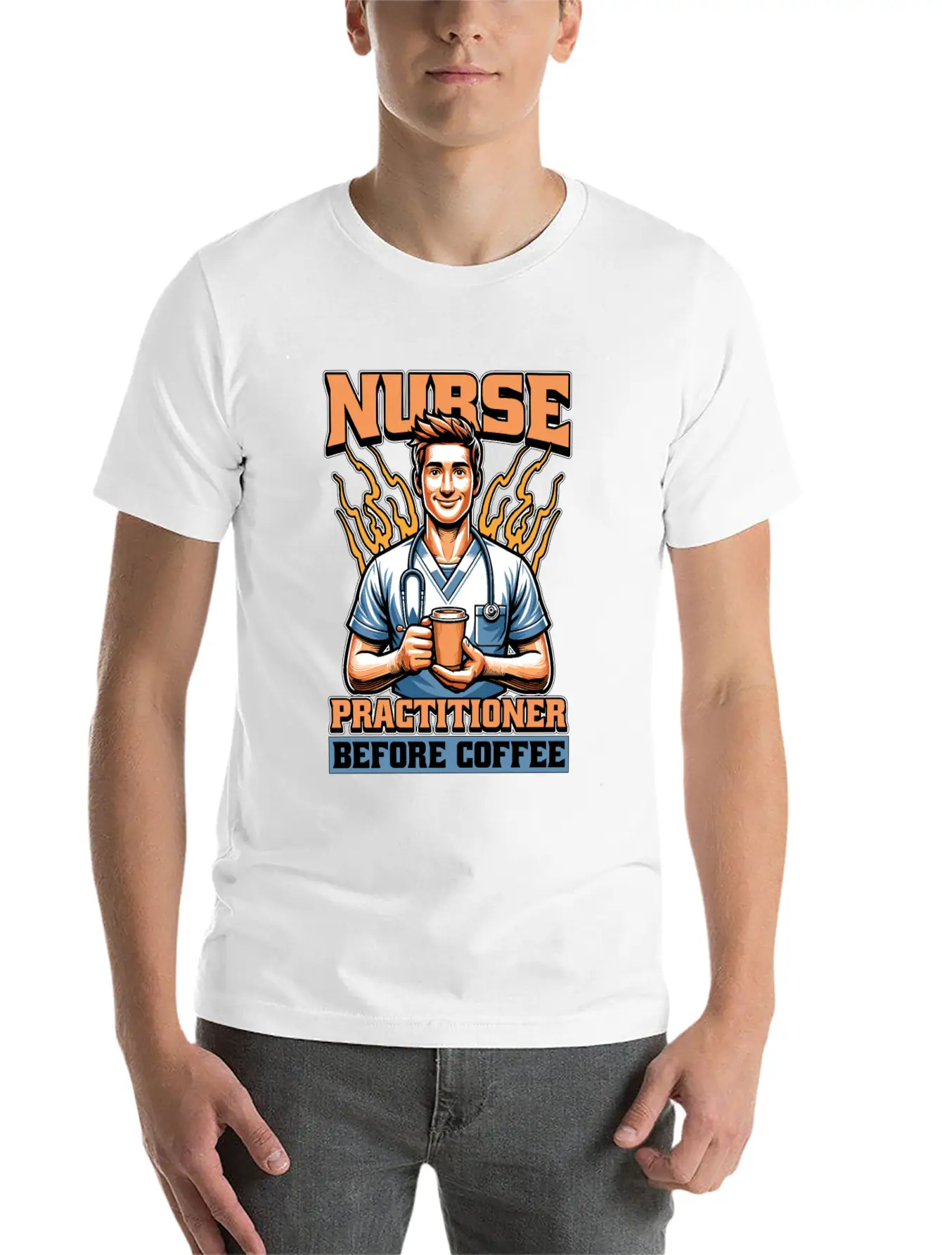 Nurse Practitioner Before Healthcare Coffee Lover Unisex Casual T-Shirt – Clean Design For Daily Comfort