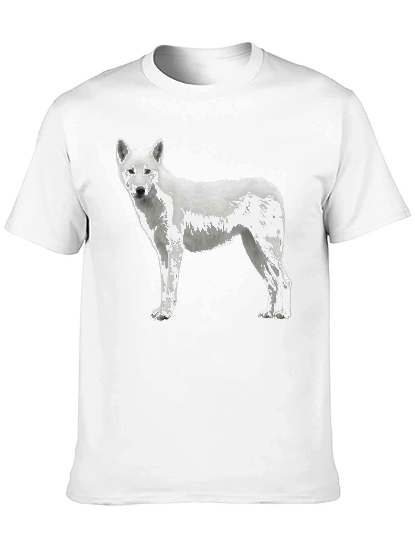 White Wolf Graphic Tee - Premium Black Cotton Blend