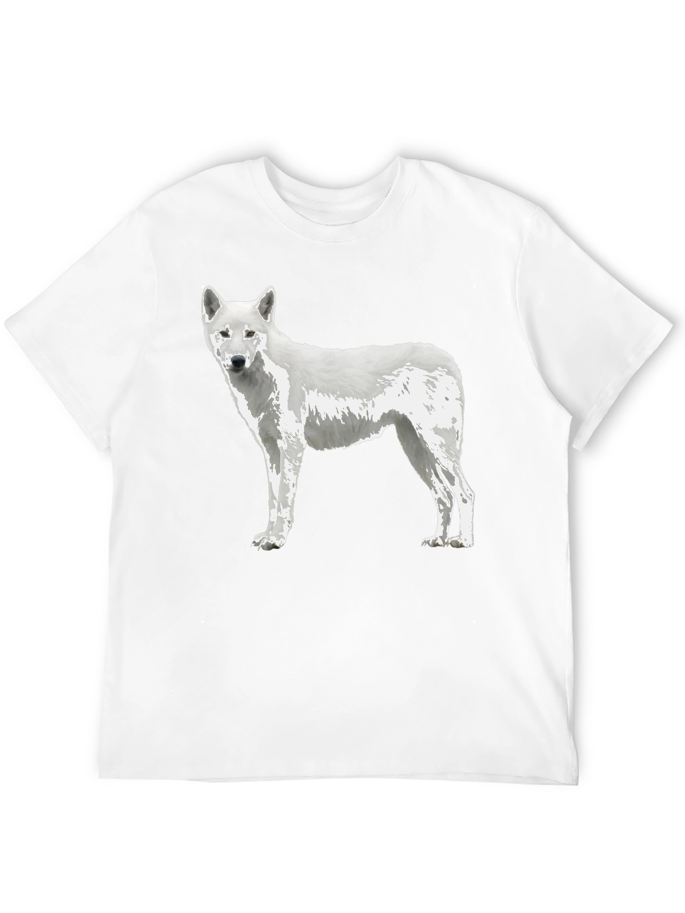 White Wolf Graphic Tee - Premium Black Cotton Blend