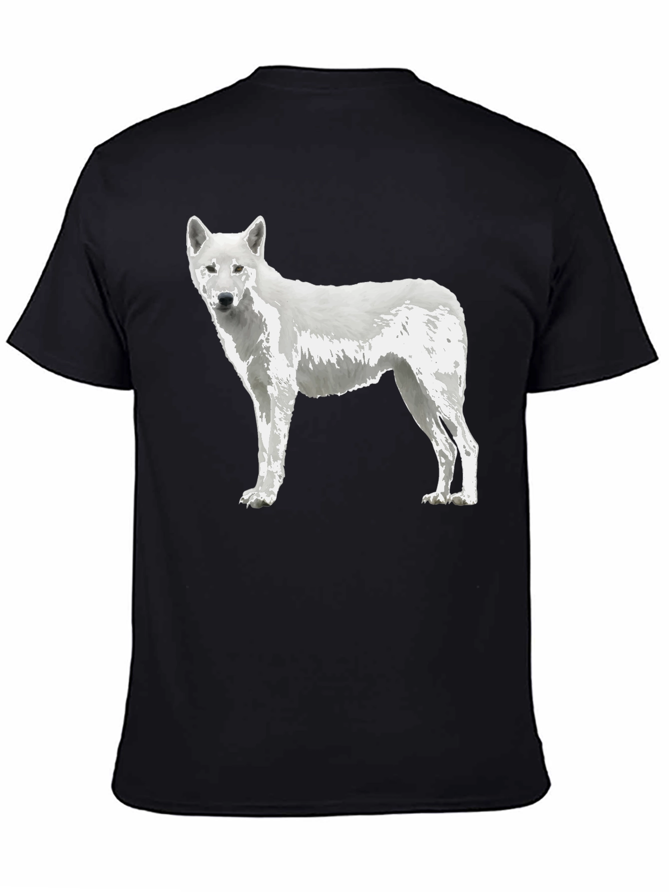 White Wolf Graphic Tee - Premium Black Cotton Blend