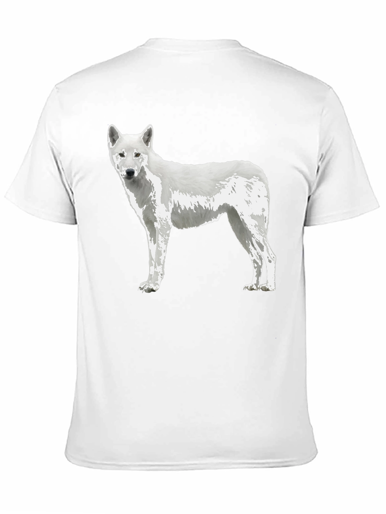 White Wolf Graphic Tee - Premium Black Cotton Blend
