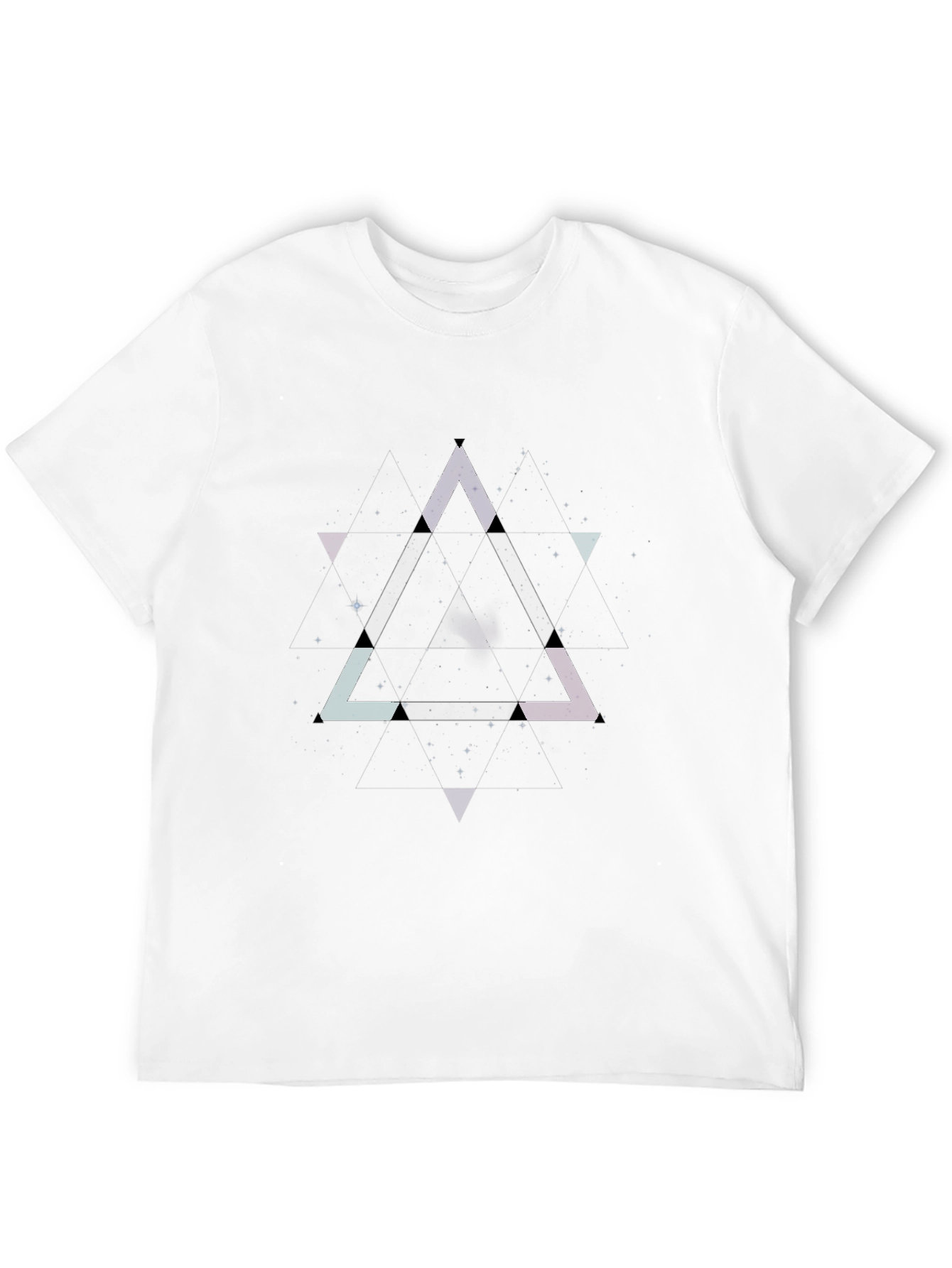 Abstract Triangle Graphic Black T-Shirt
