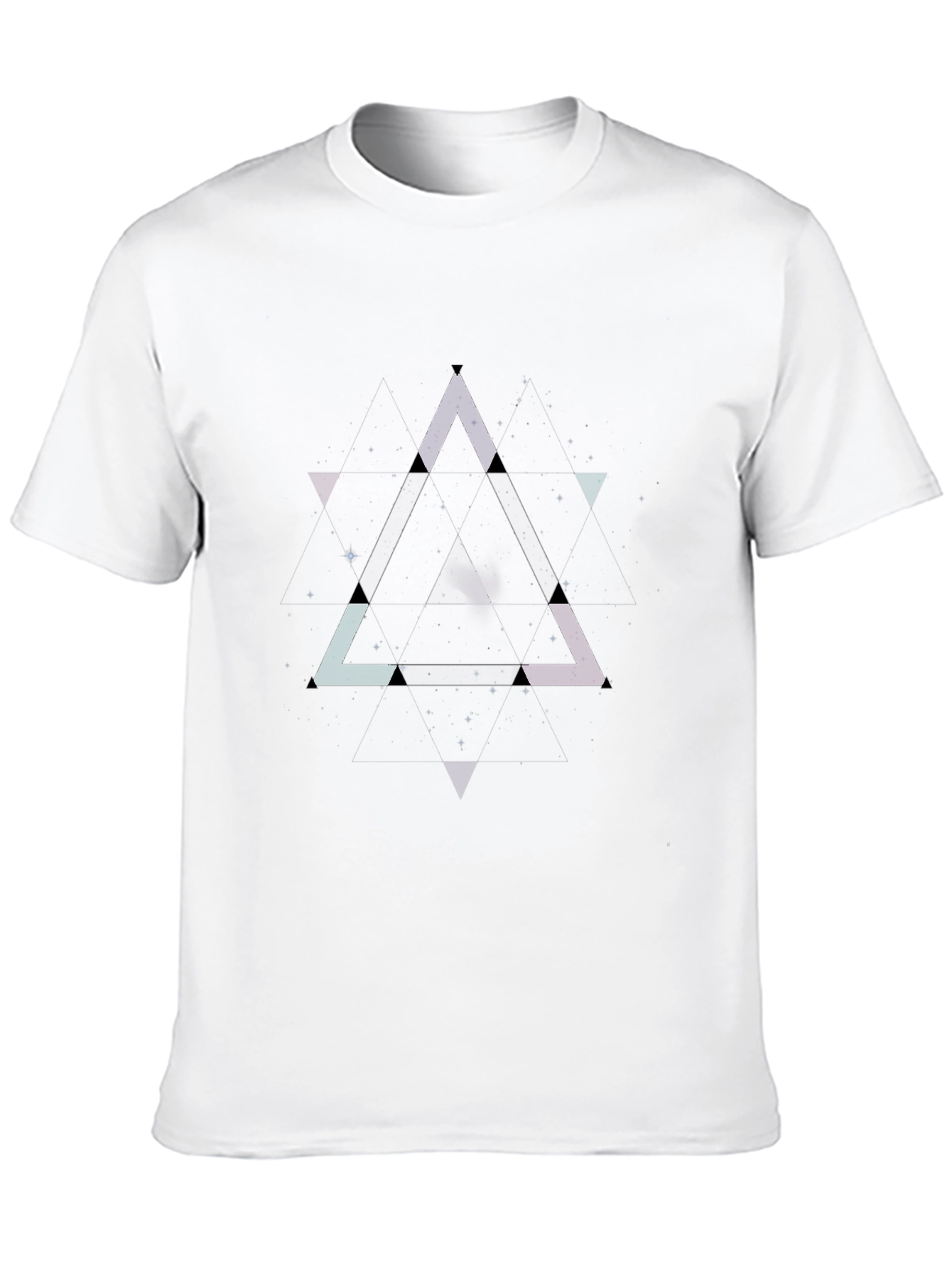 Abstract Triangle Graphic Black T-Shirt