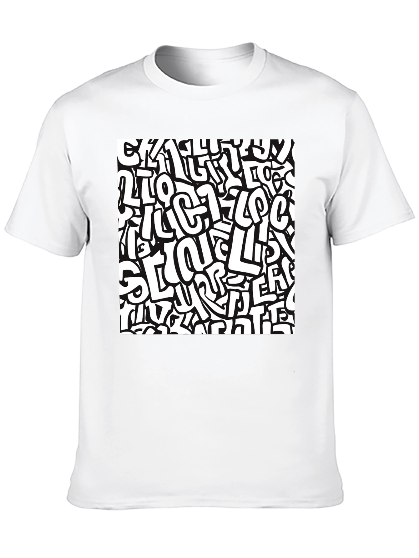Abstract Graffiti Print Black T-Shirt