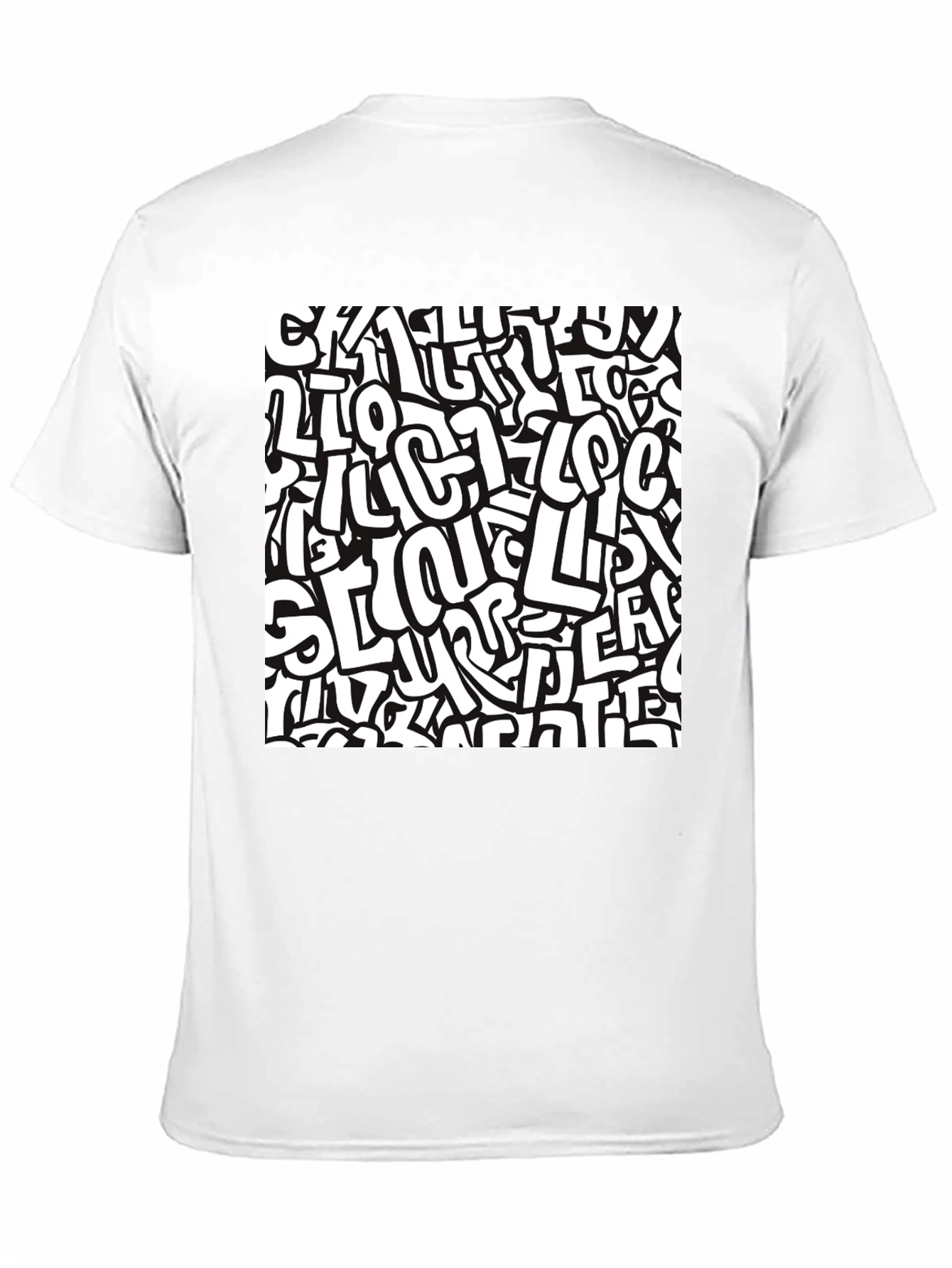 Abstract Graffiti Print Black T-Shirt