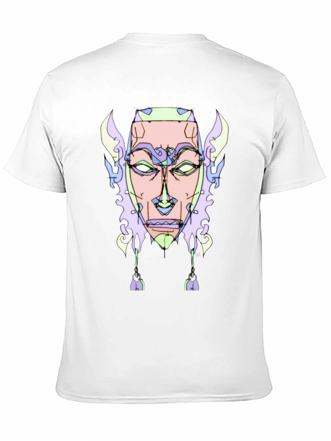 Abstract Face Graphic Tee - Unique Design