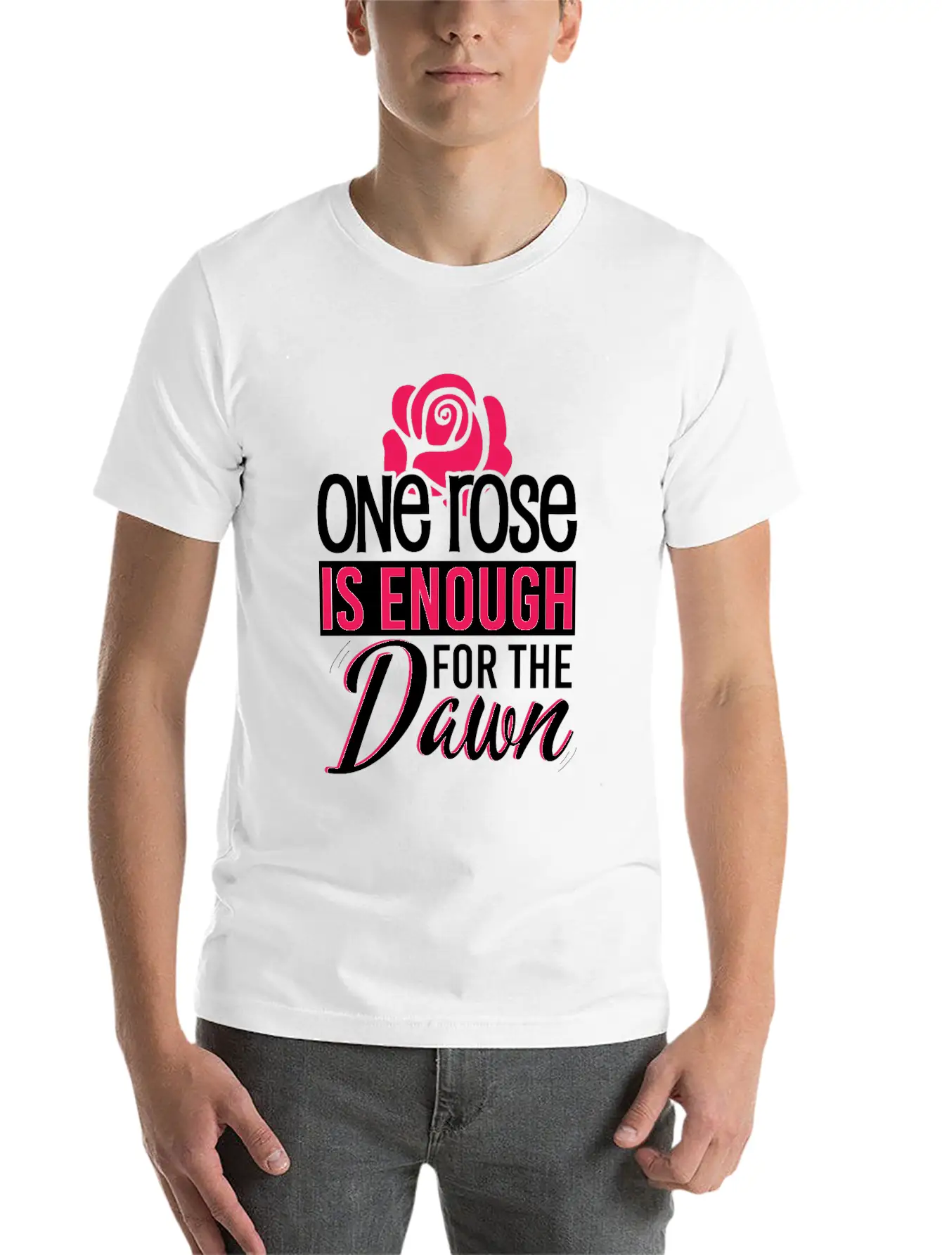 One Rose Is Enough For The Dawn Rose Lover Essential Cotton Tee For Daily Outfits – Unisex Style