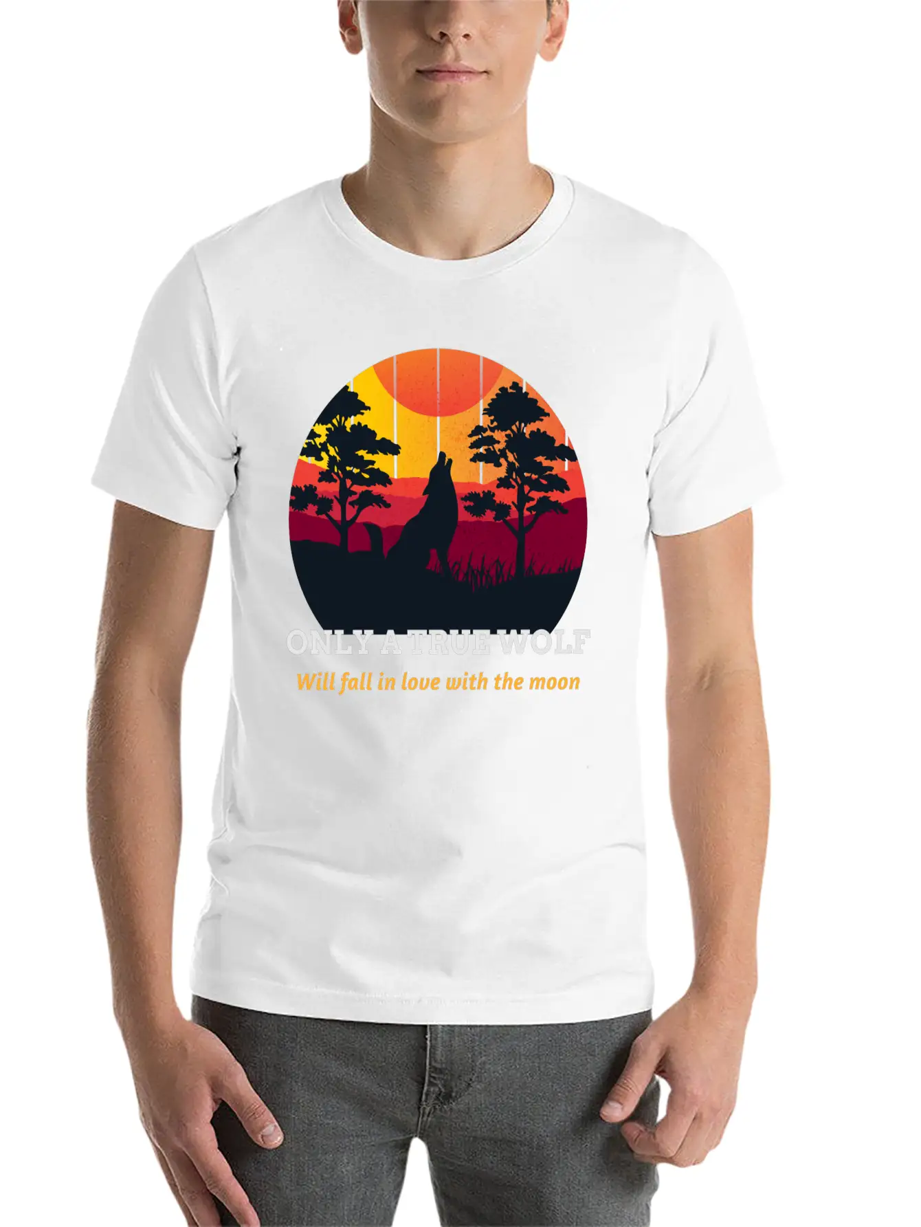 Only A True Wolf Will Fall In Love With The Moon Unisex Casual T-Shirt – Clean Design For Daily Comfort