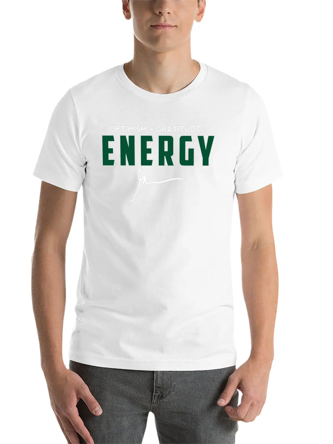 Optimism + Gratitude = Energy Relaxed Everyday Tee – Lightweight And Durable Cotton