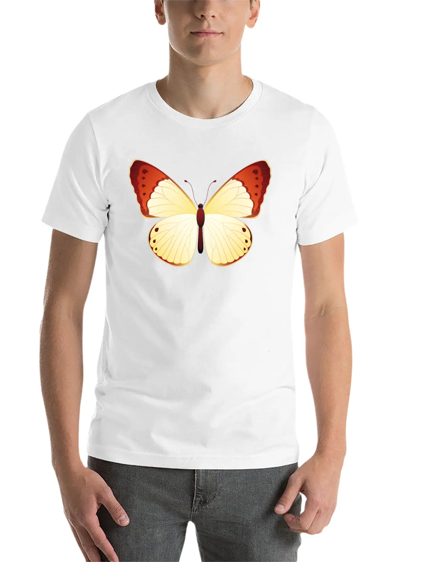 Orange Tip Modern Fit Casual T-Shirt ��� Clean And Versatile Design