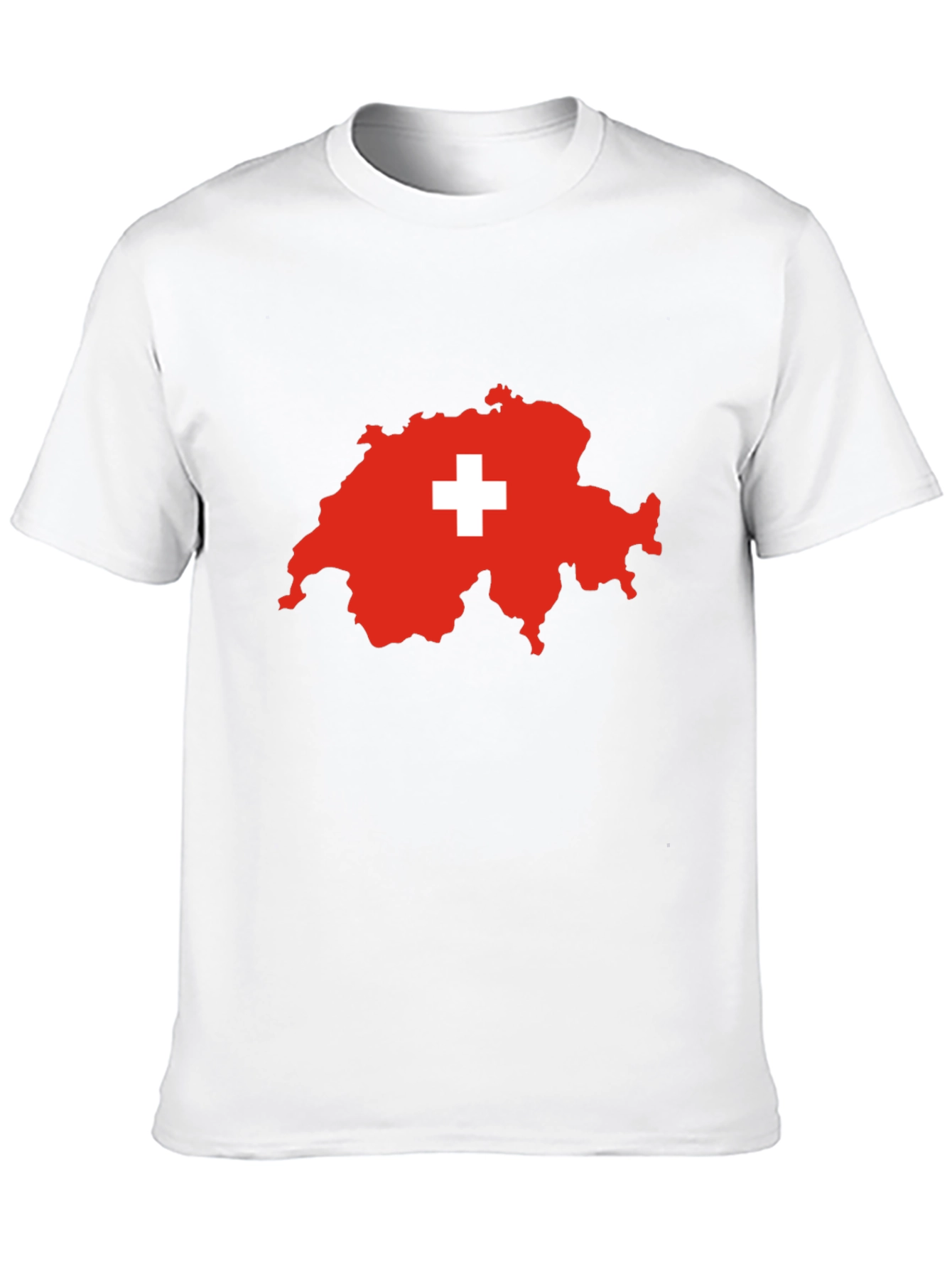 Switzerland Map Flag T-Shirt - Black