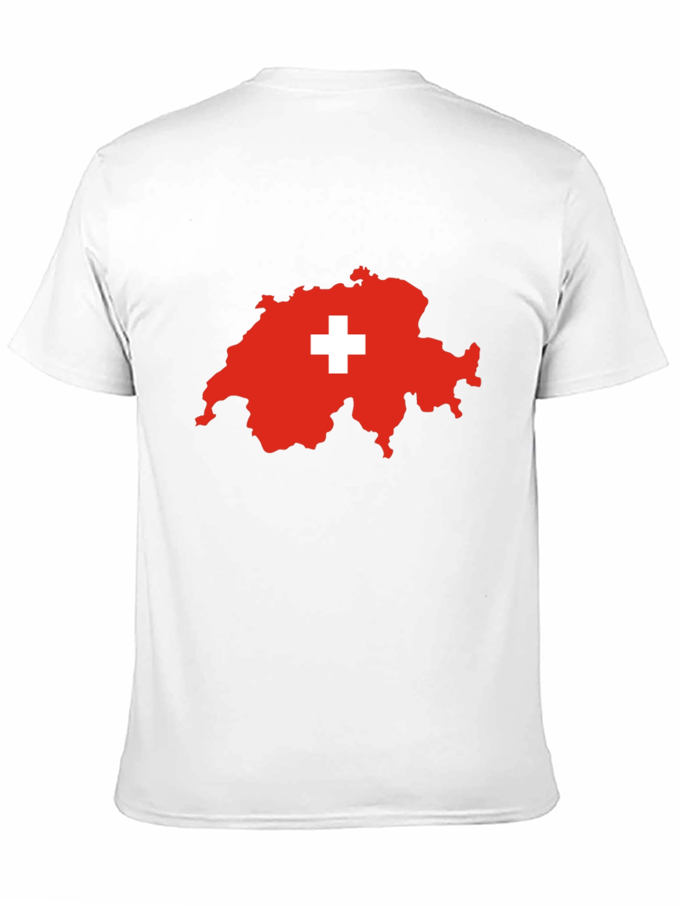 Switzerland Map Flag T-Shirt - Black