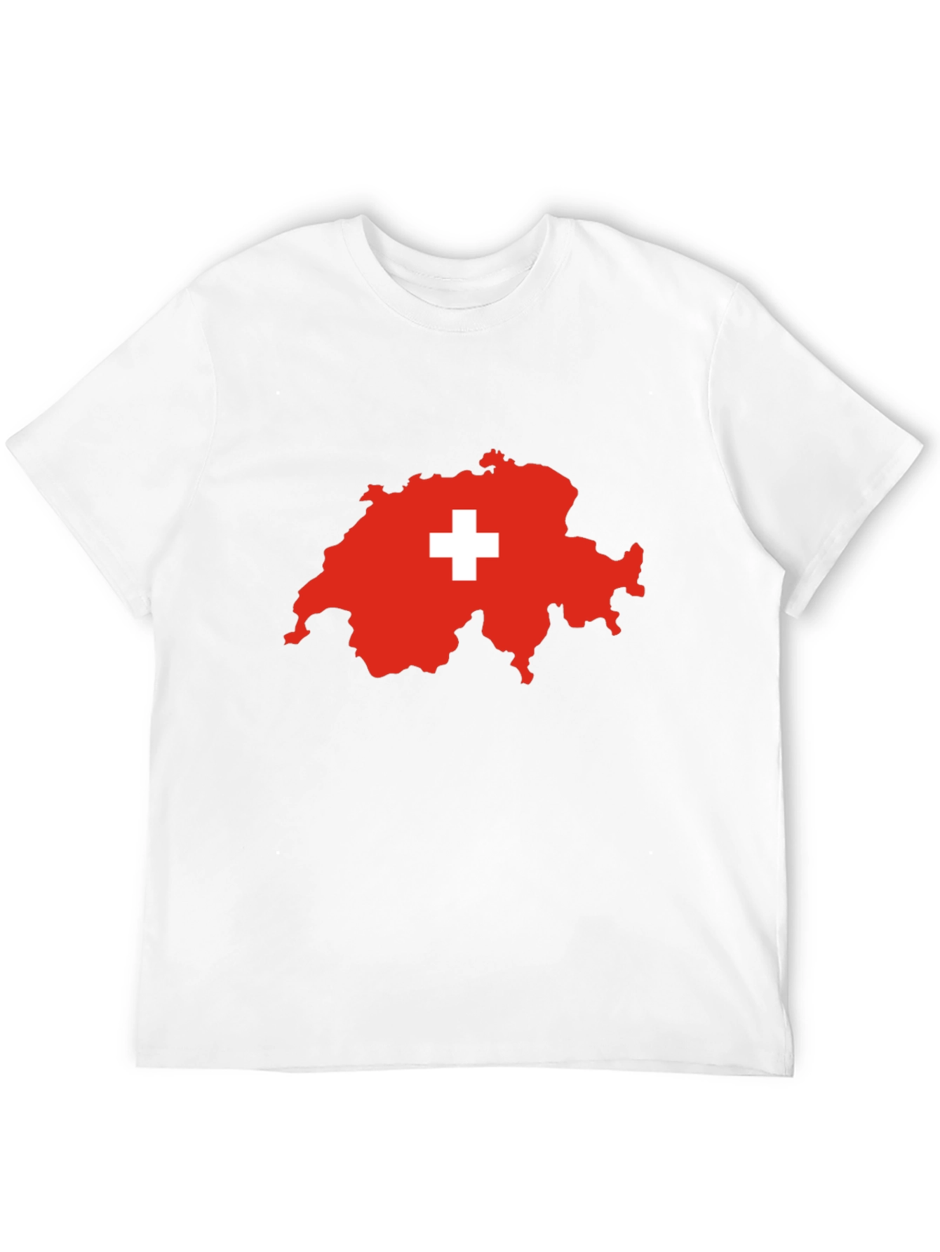 Switzerland Map Flag T-Shirt - Black