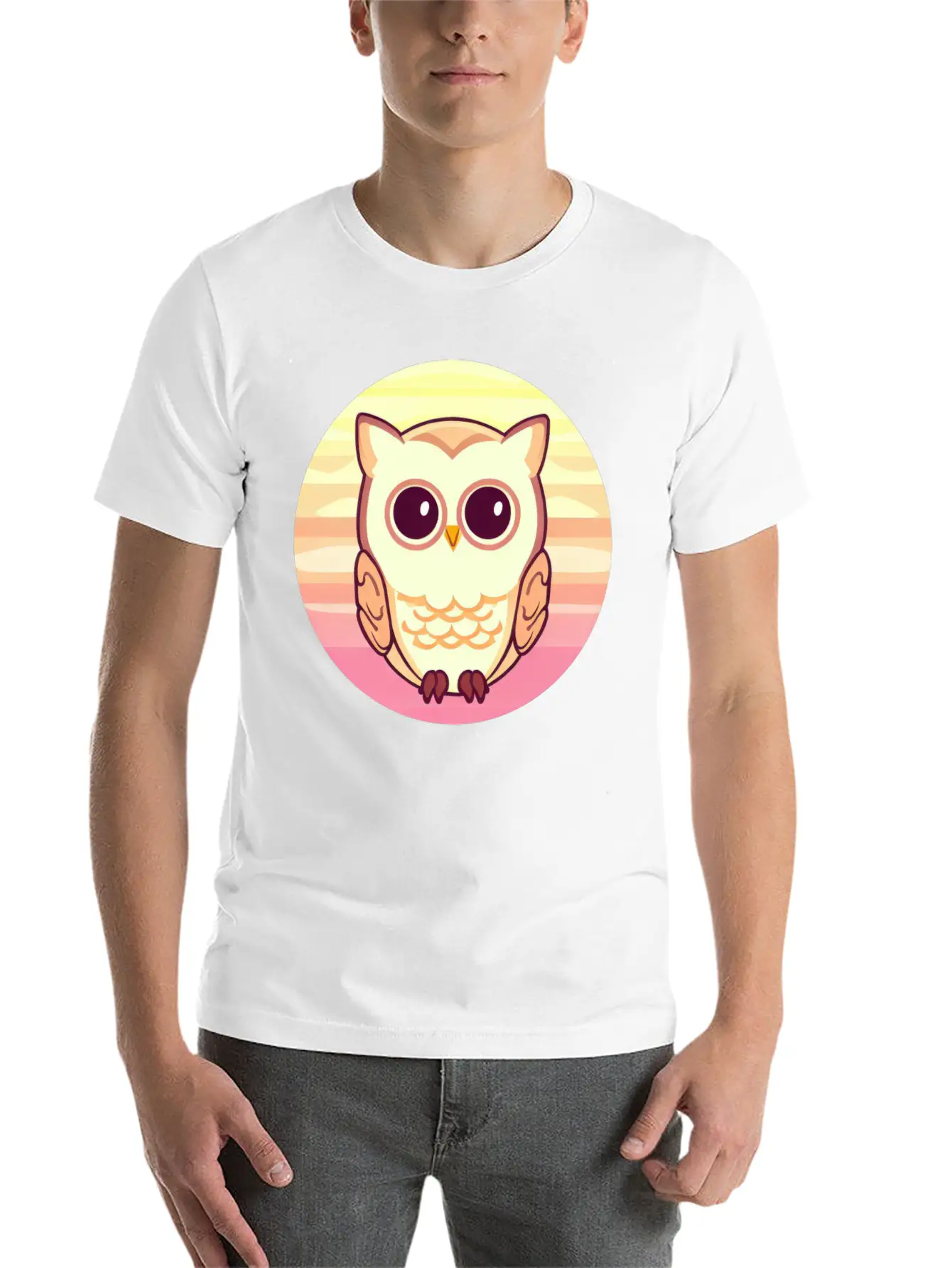 Owl Sunset Design Unisex Casual T-Shirt – Clean Design For Daily Comfort