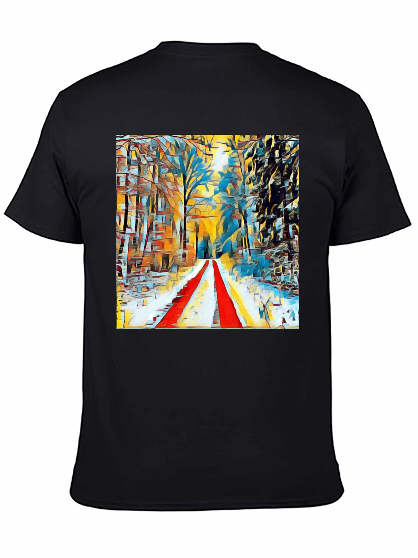 Abstract Winter Path T-Shirt - Artistic Graphic Tee
