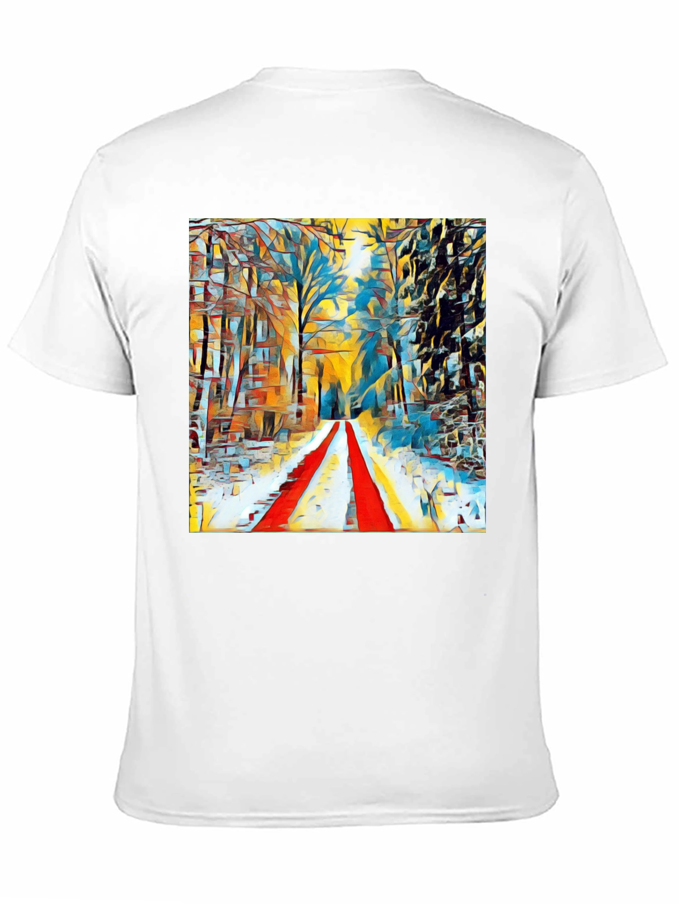 Abstract Winter Path T-Shirt - Artistic Graphic Tee