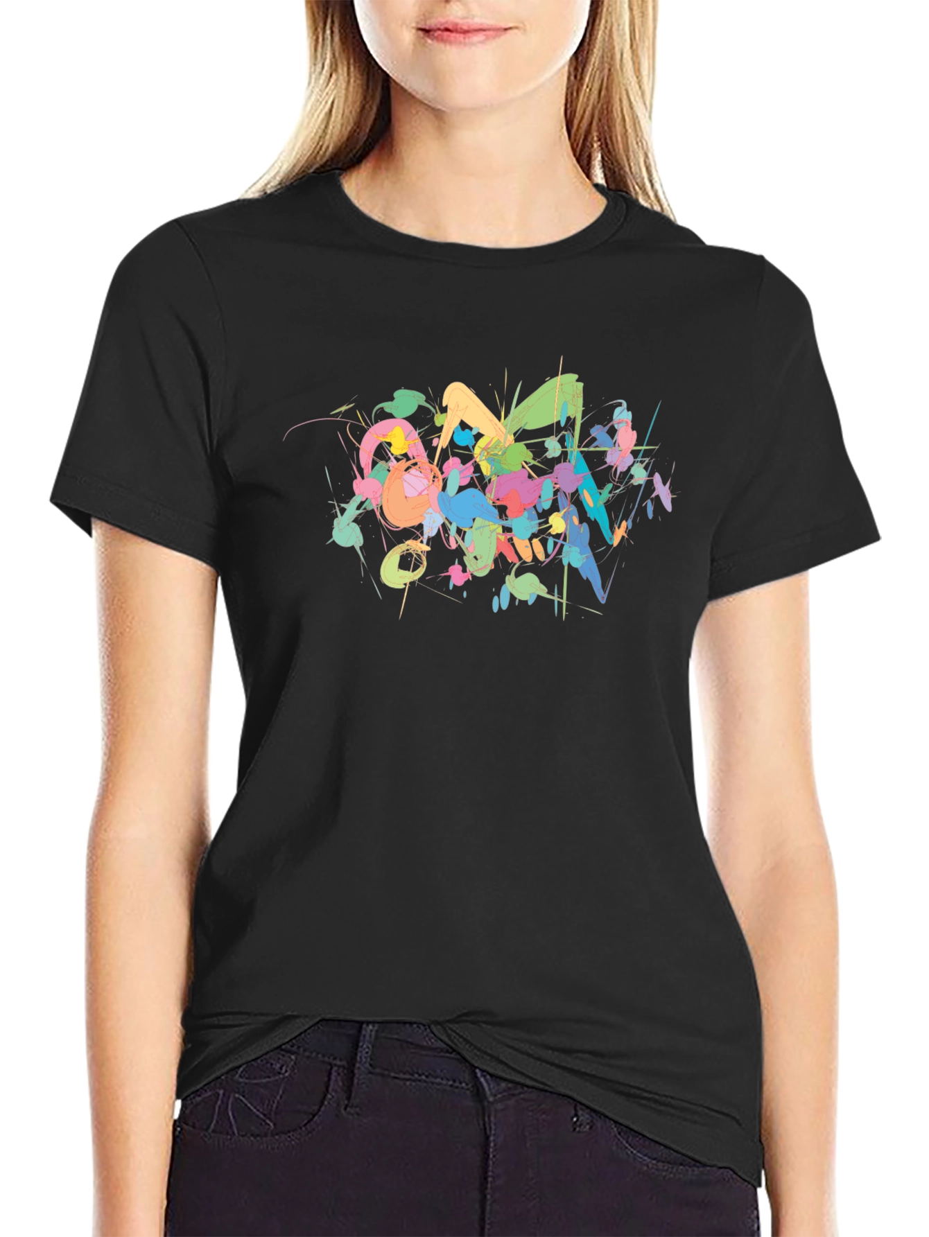 Abstract Art Mens Black T-Shirt