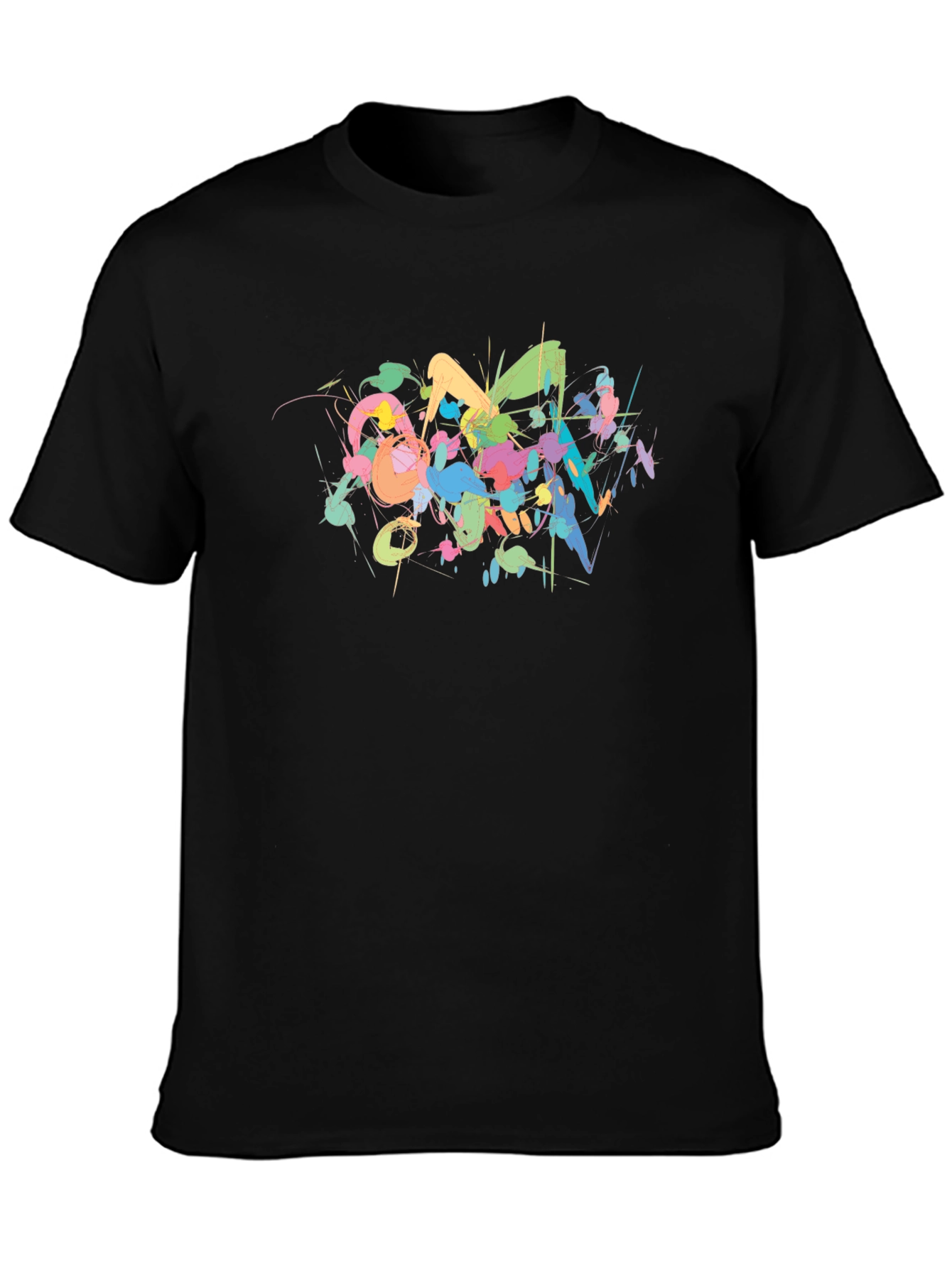 Abstract Art Mens Black T-Shirt