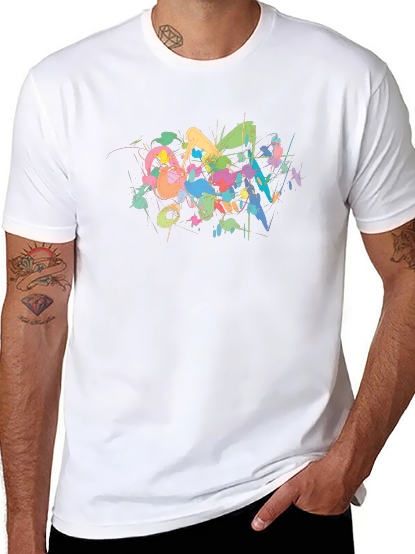 Abstract Art Mens Black T-Shirt