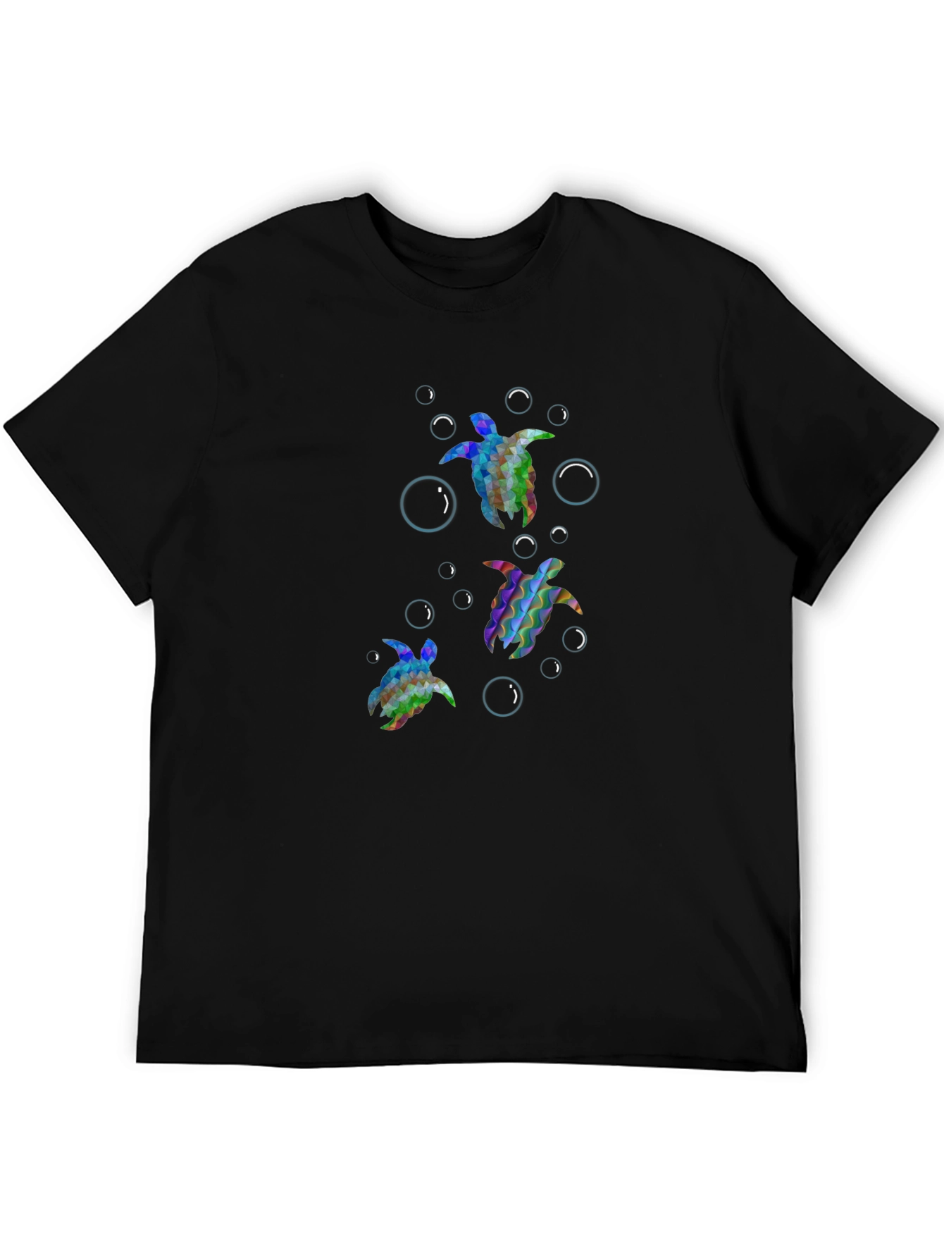 Turtle Graphic Tee - Black Cotton T-Shirt