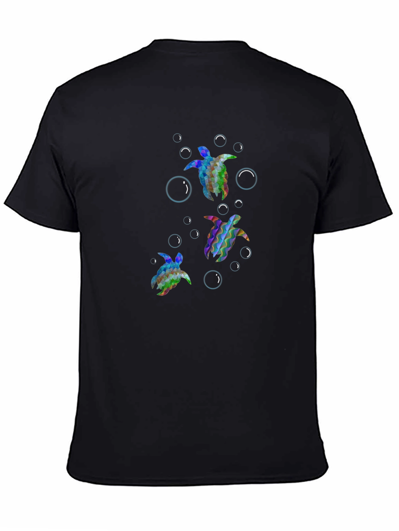 Turtle Graphic Tee - Black Cotton T-Shirt