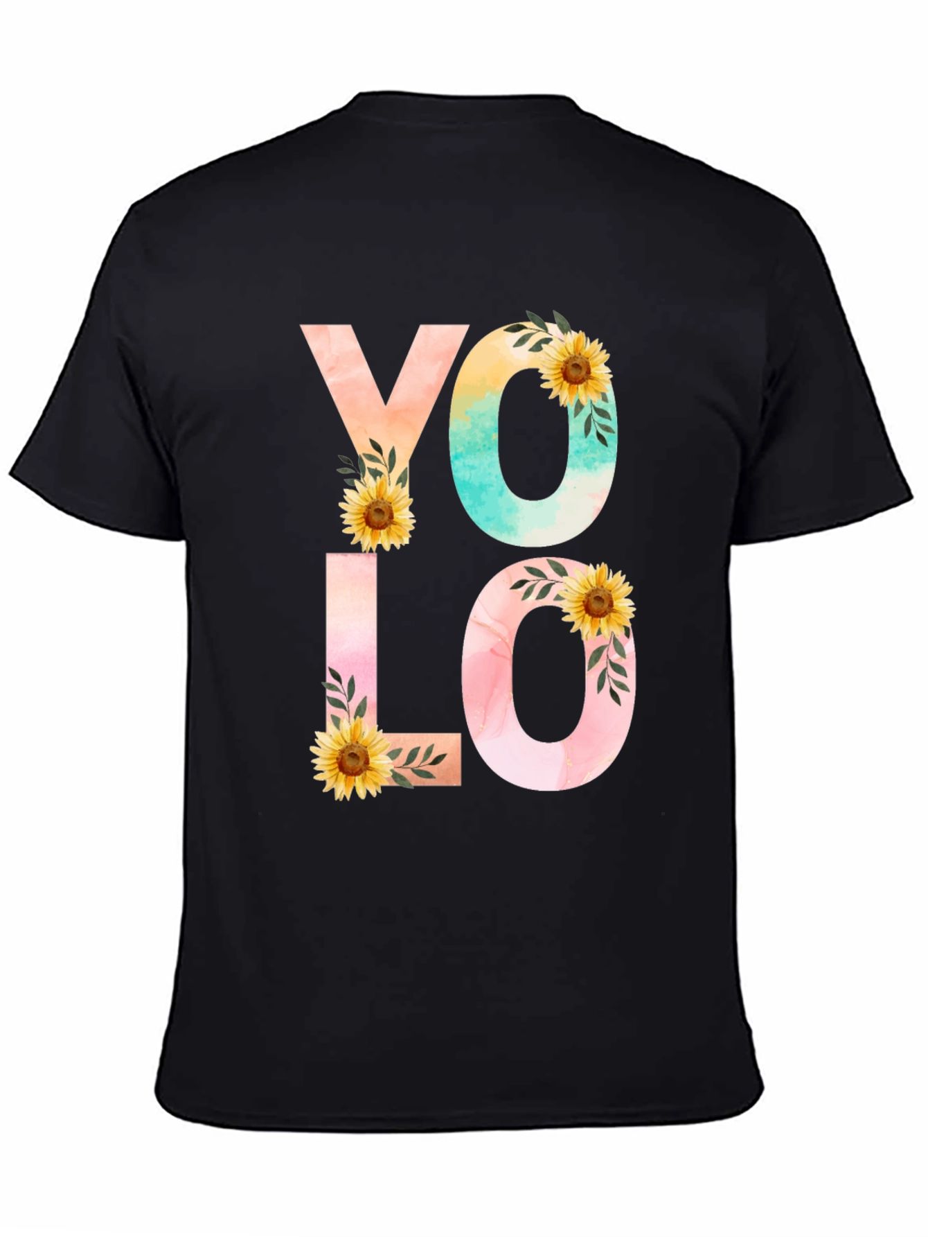 YOLO Graphic Tee - Floral Design
