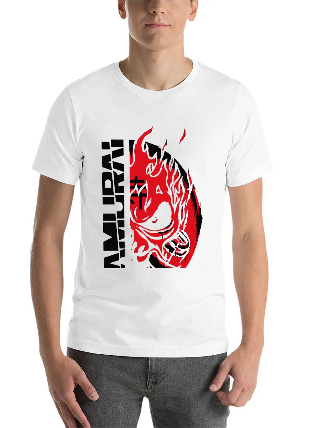 Painted Samurai Comfortable Minimalist Graphic Tee – Summer Style Essential