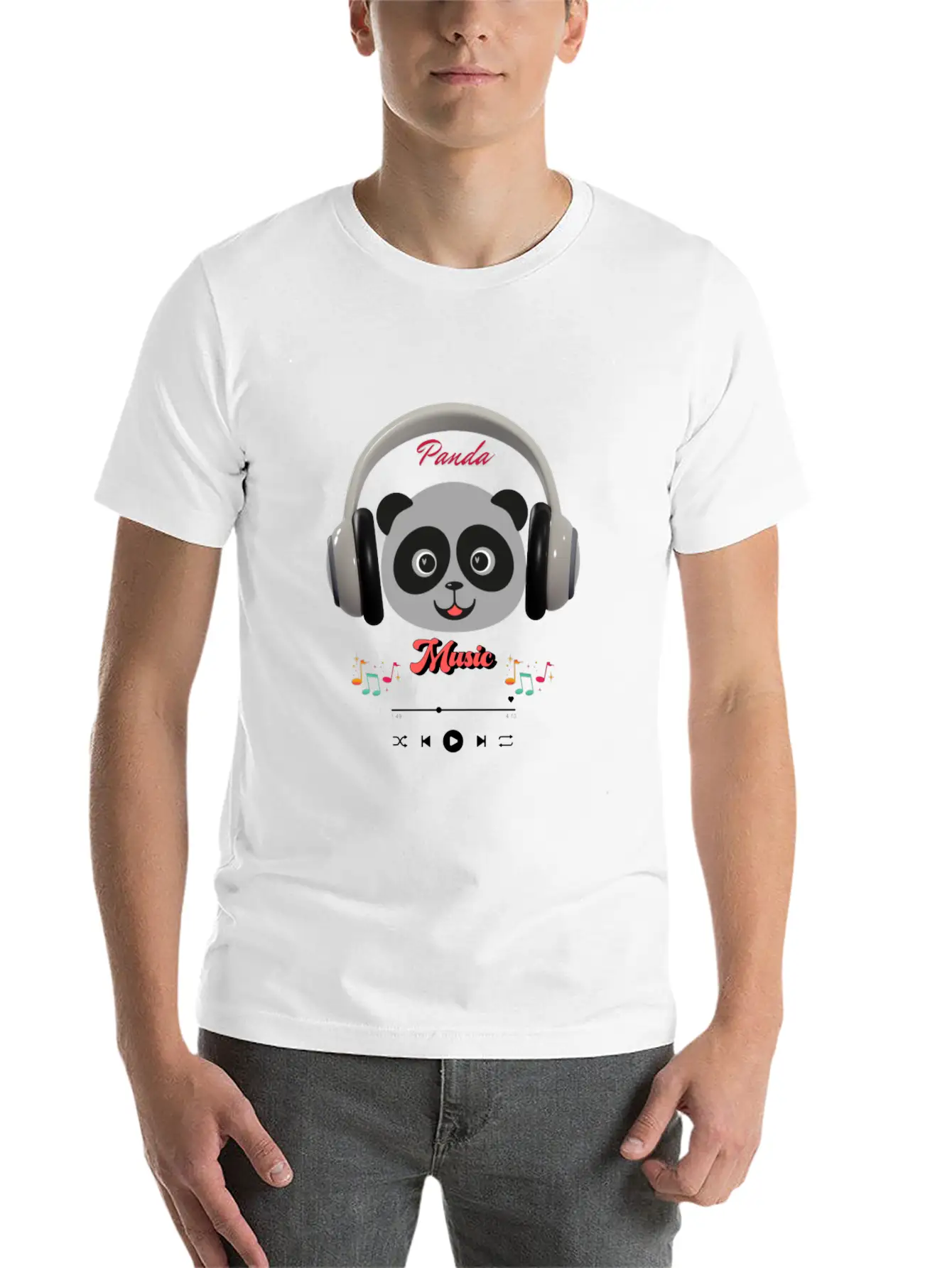 Panda Music Modern Fit Casual T-Shirt – Clean And Versatile Design