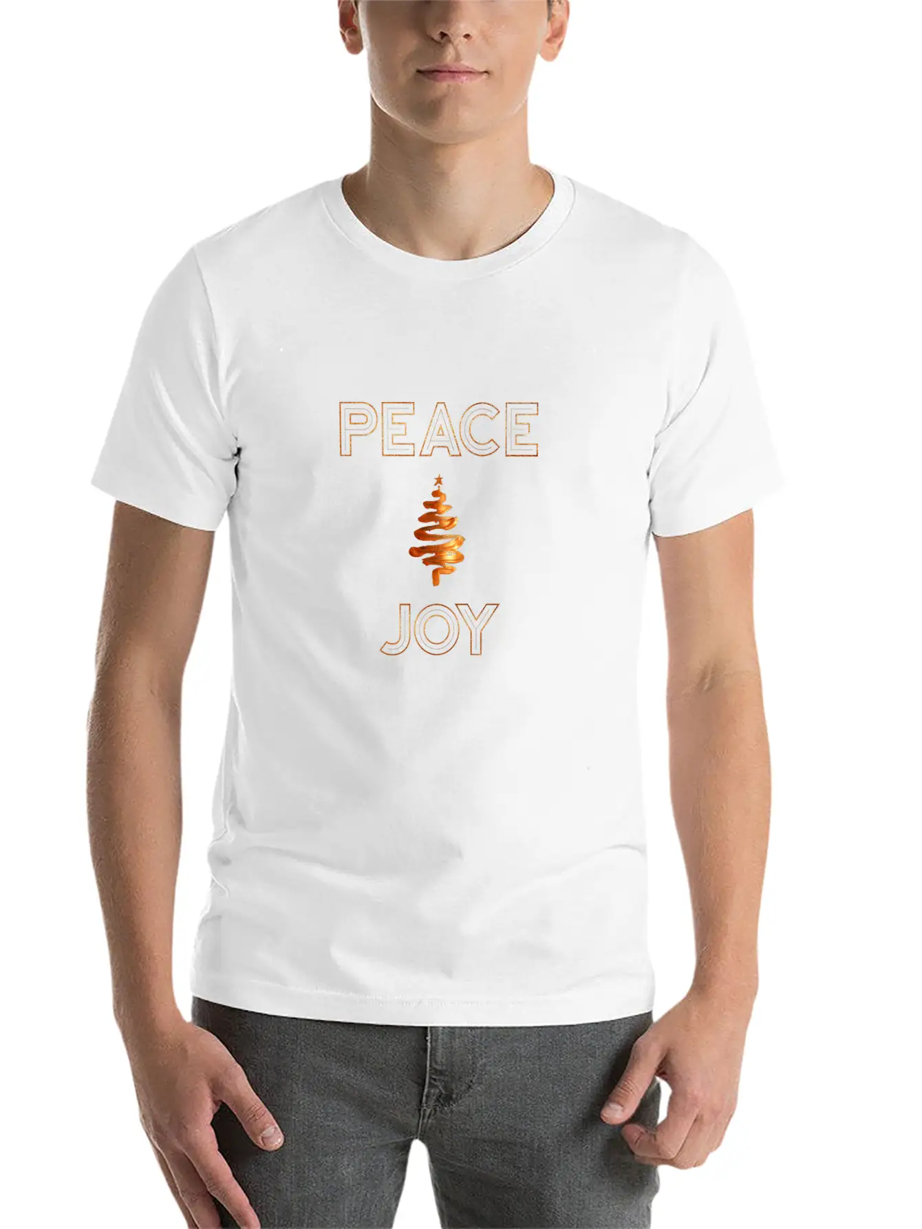 Peace And Joy Christmas Holiday Design Unisex Casual T-Shirt – Clean Design For Daily Comfort