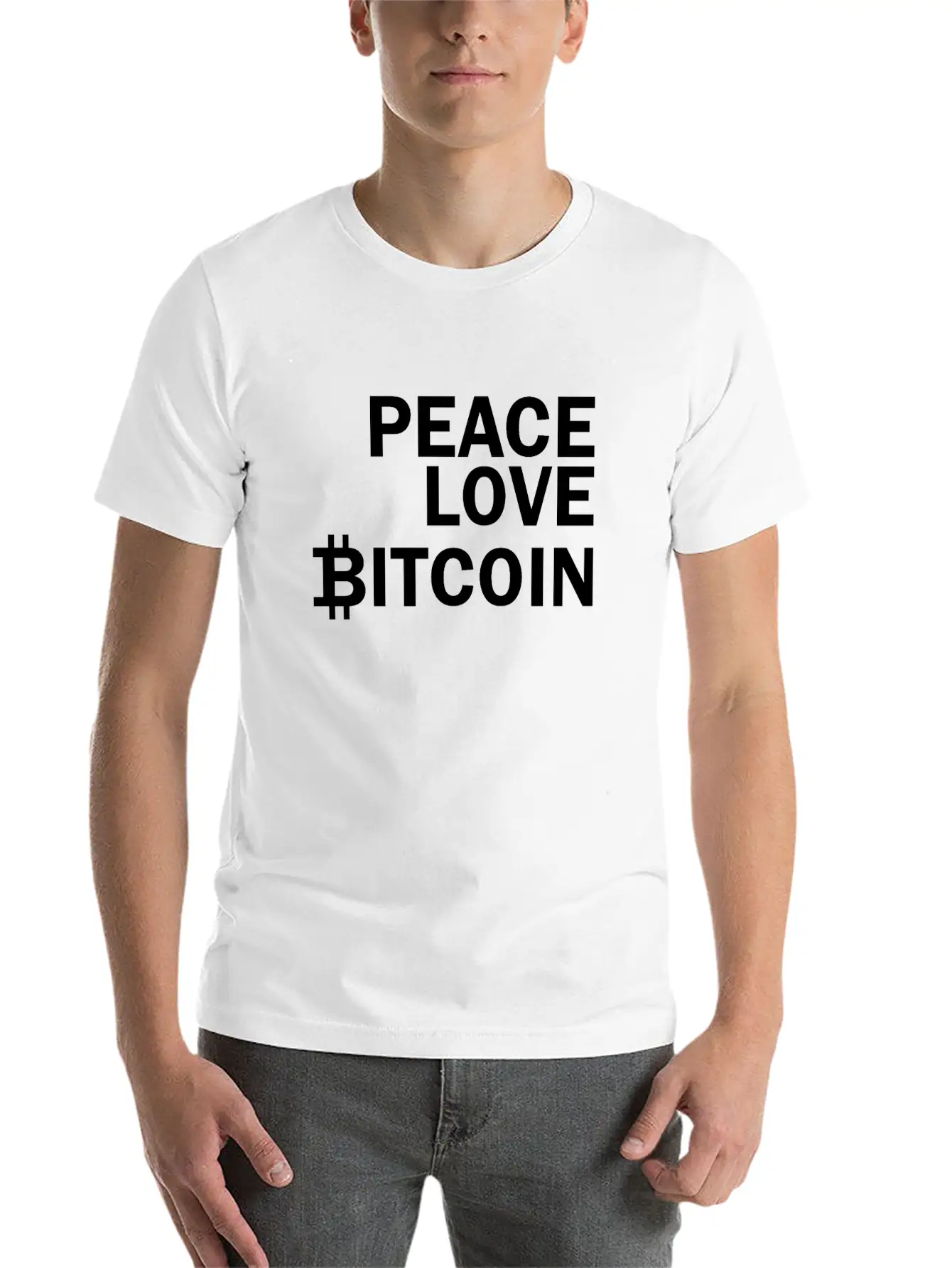 Peace Bitcoin Comfortable Minimalist Graphic Tee – Summer Style Essential